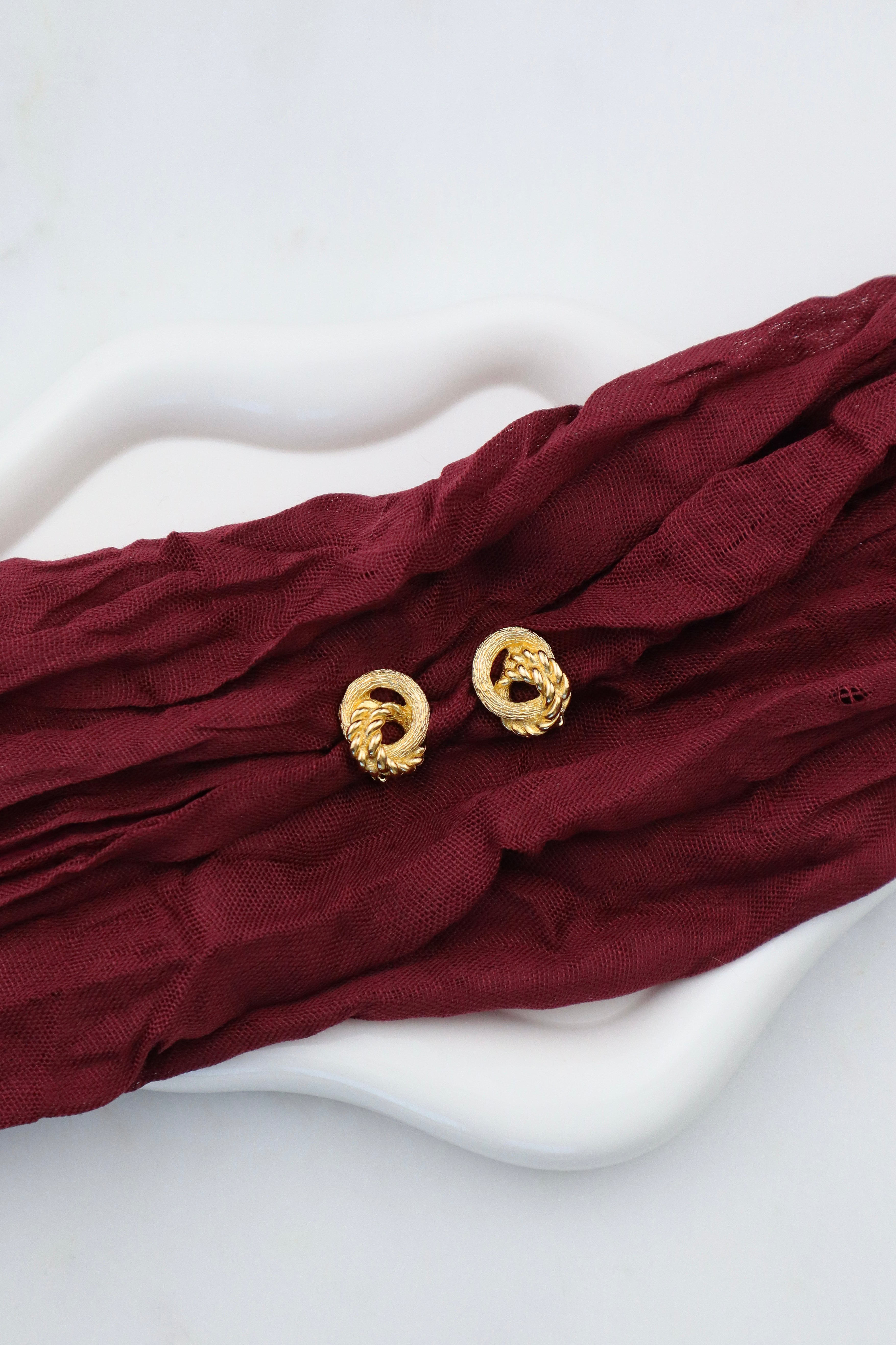 Christian Dior - klipsy plecione koła vintage