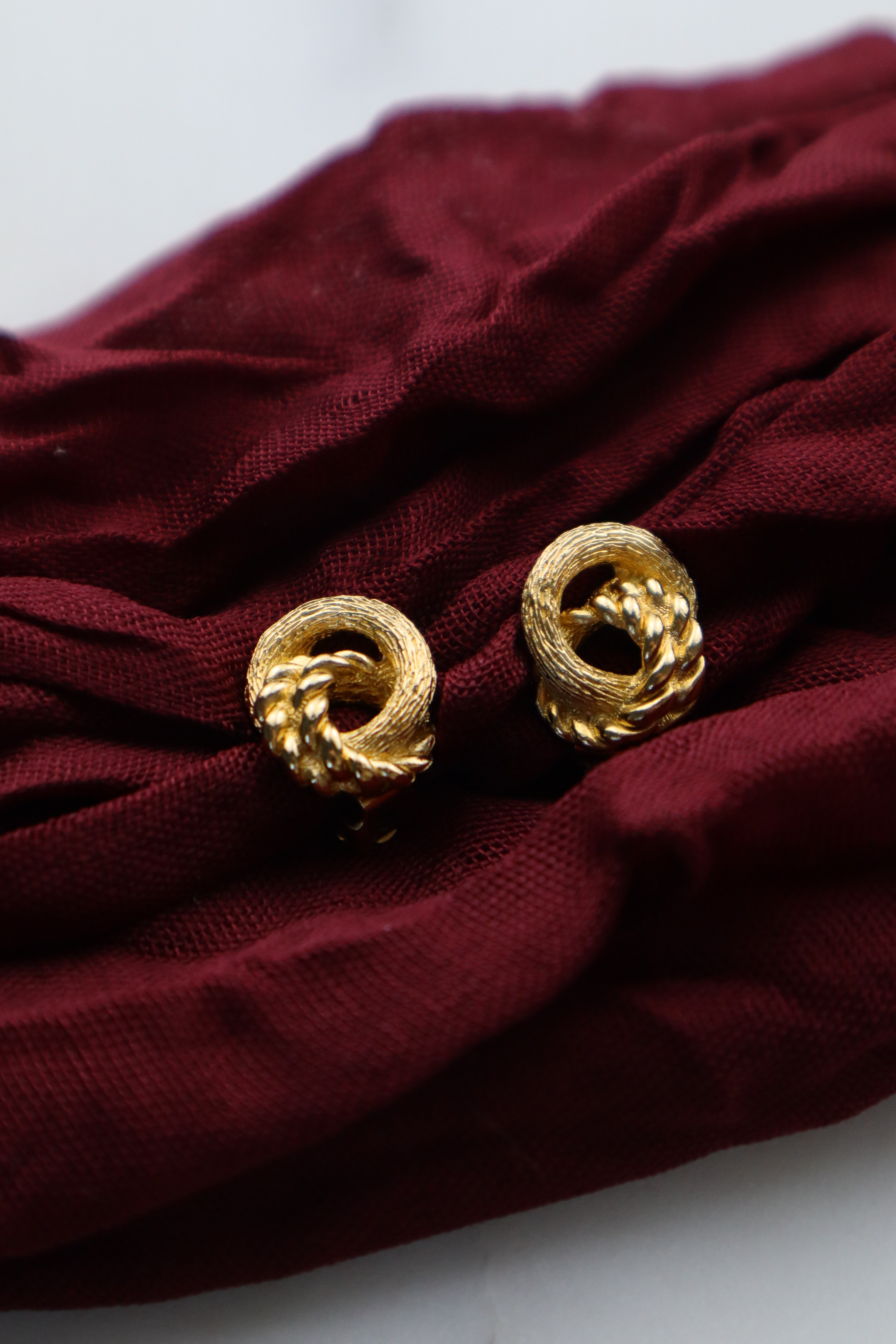 Christian Dior - klipsy plecione koła vintage