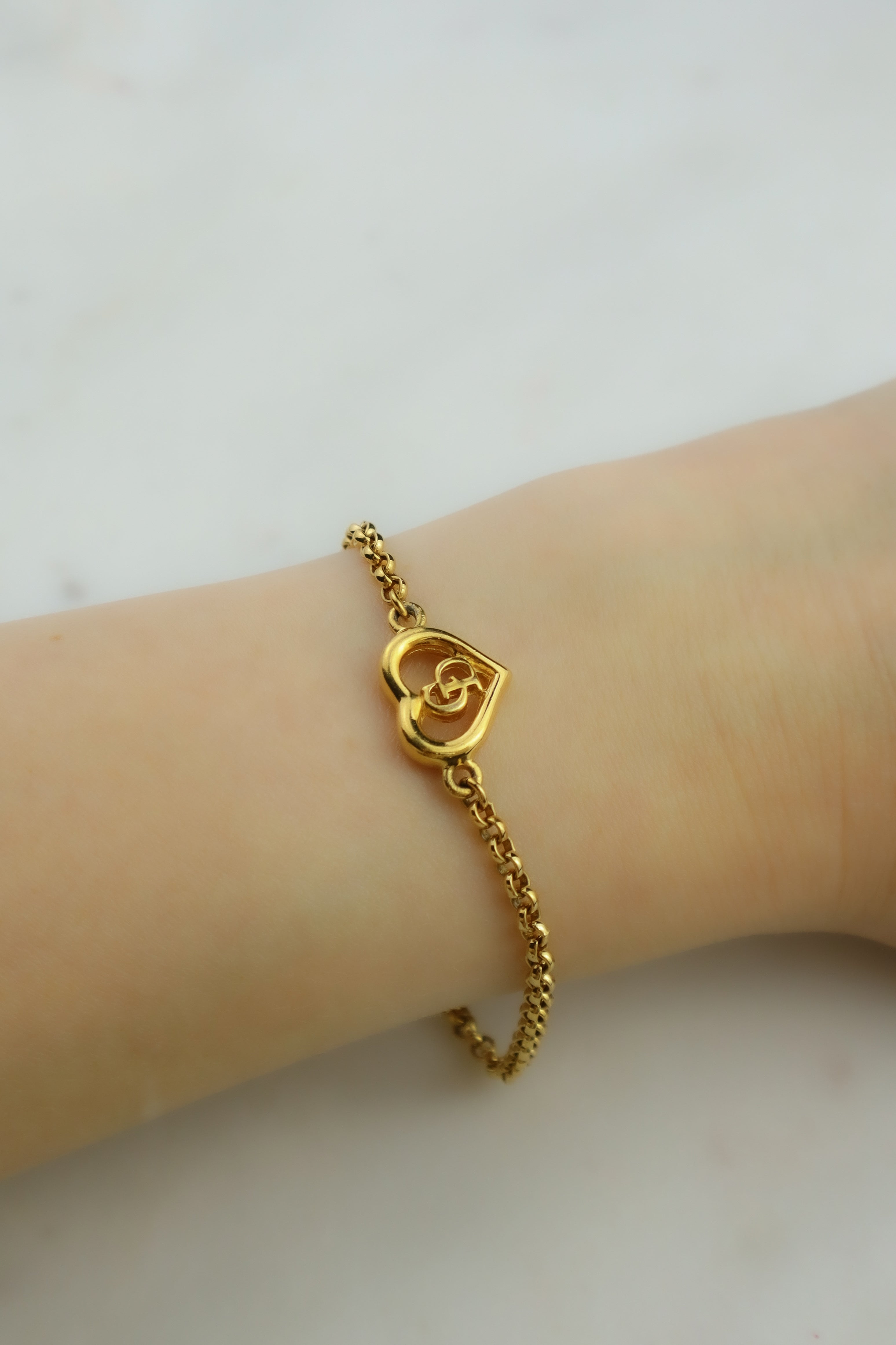 Christian Dior - bransoletka vintage "CD" w sercu