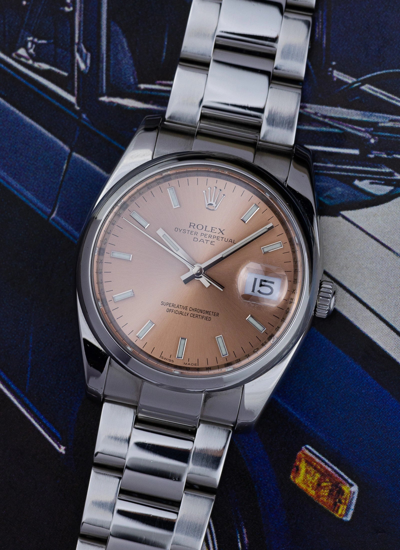 2007 Rolex Oyster Perpetual Date Salmon Dial 115200 Box