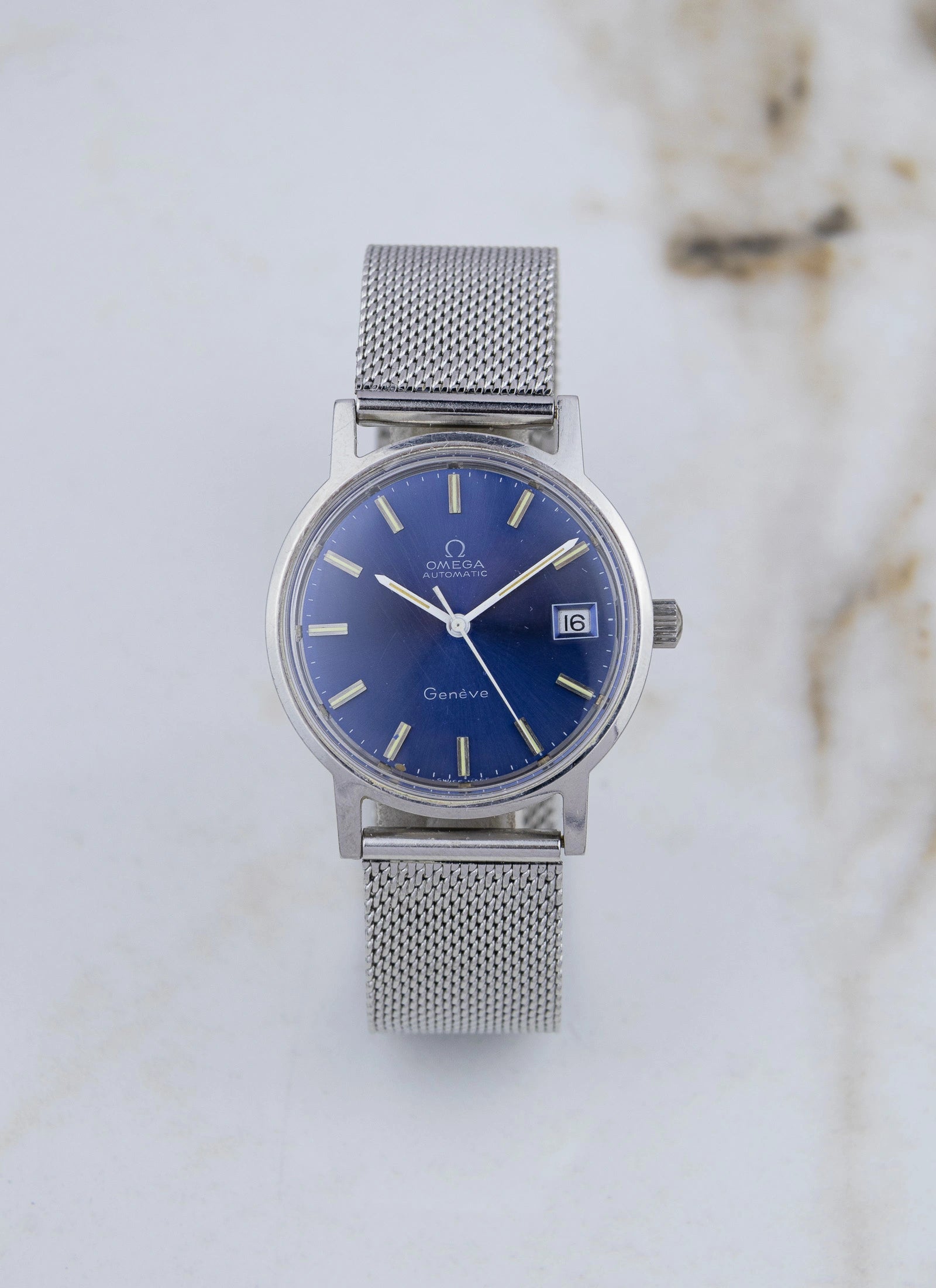 1970s Omega Geneve Blue Dial 166.0163 cal. 1012