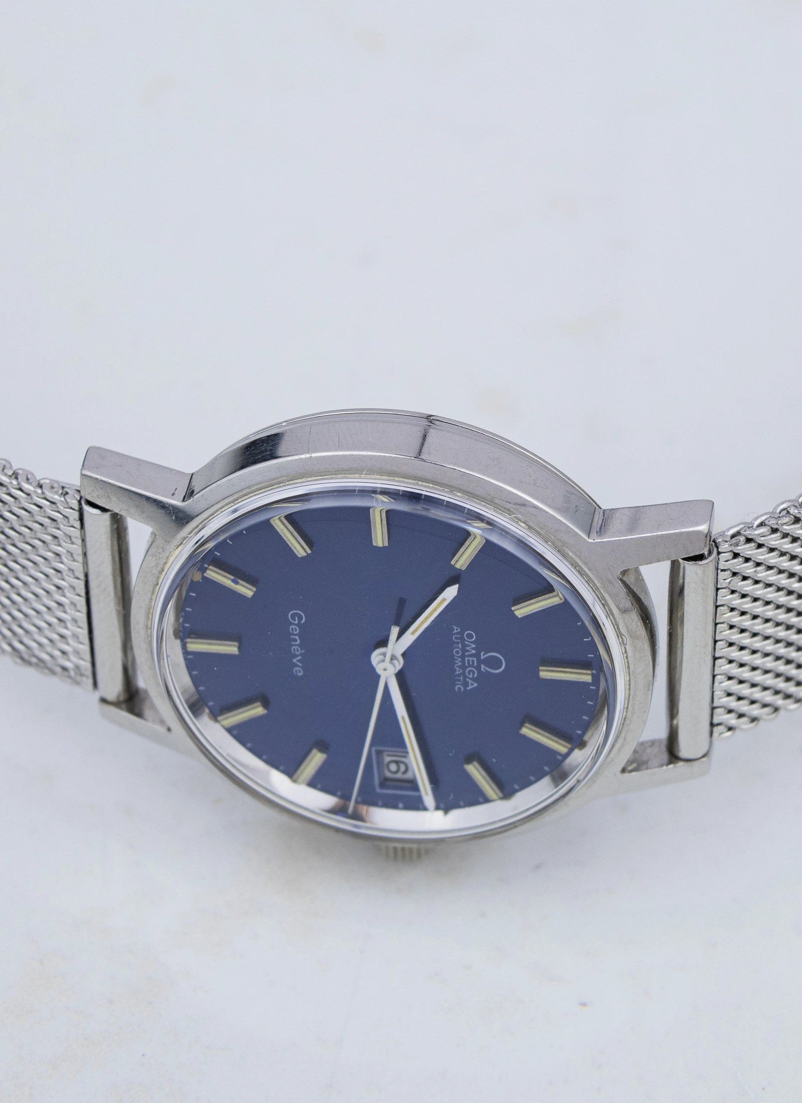 1970s Omega Geneve Blue Dial 166.0163 cal. 1012