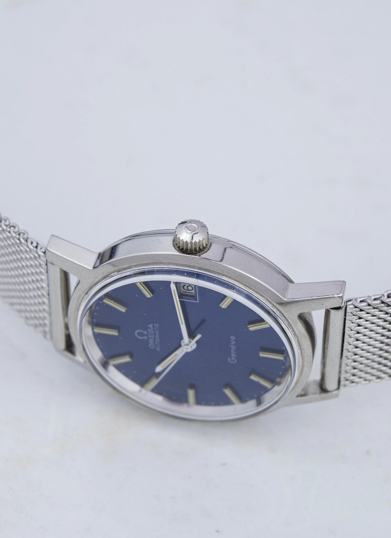 1970s Omega Geneve Blue Dial 166.0163 cal. 1012