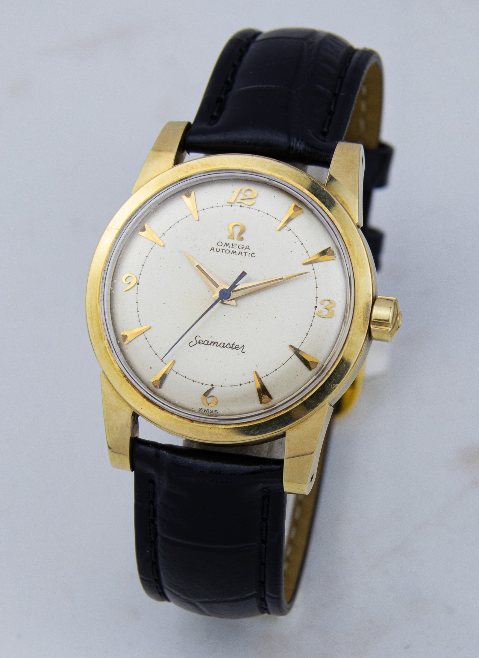 1953 14K Omega Seamaster Fat Lugs Breguet 2577 cal. 354