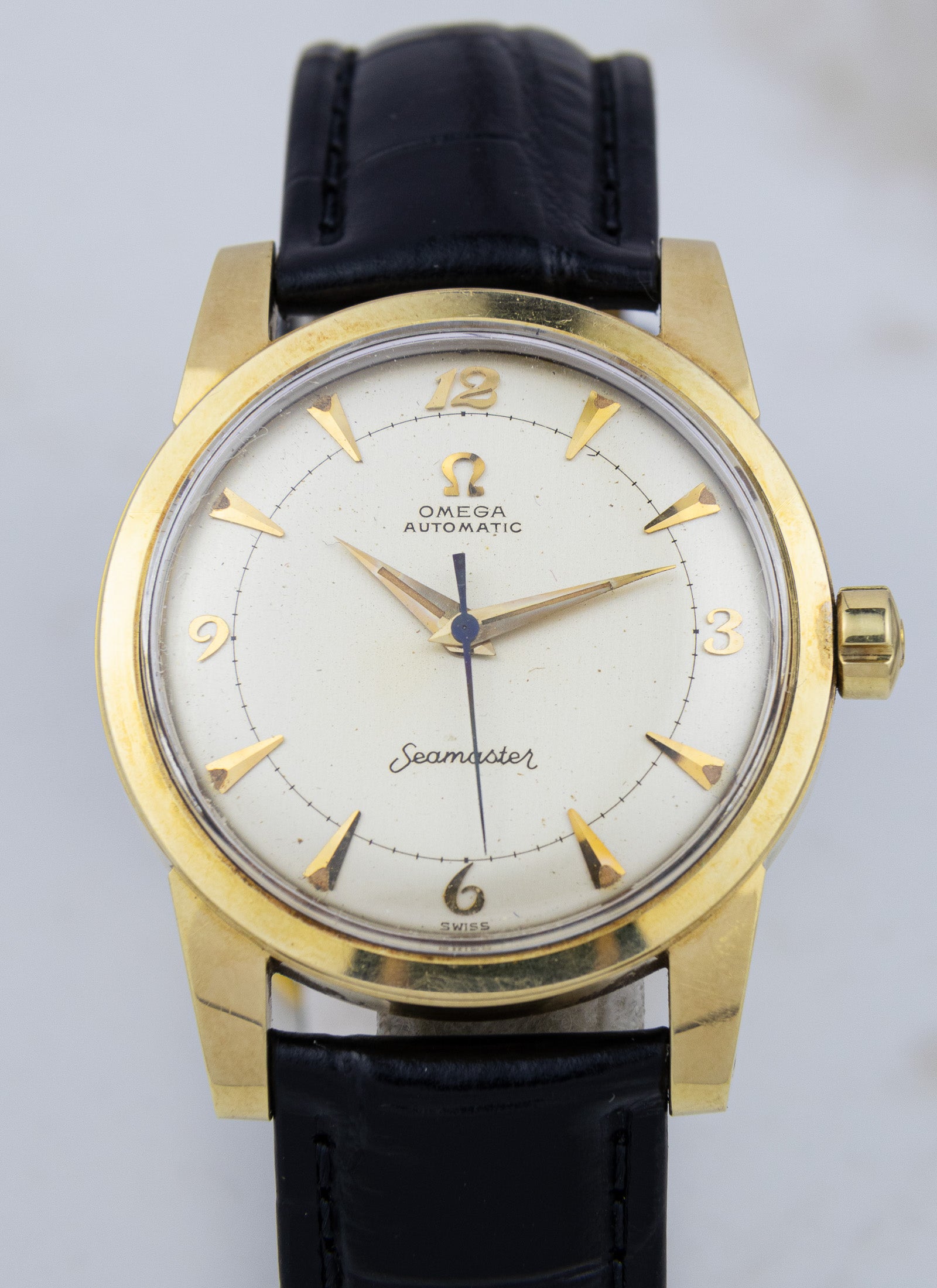 1953 14K Omega Seamaster Fat Lugs Breguet 2577 cal. 354