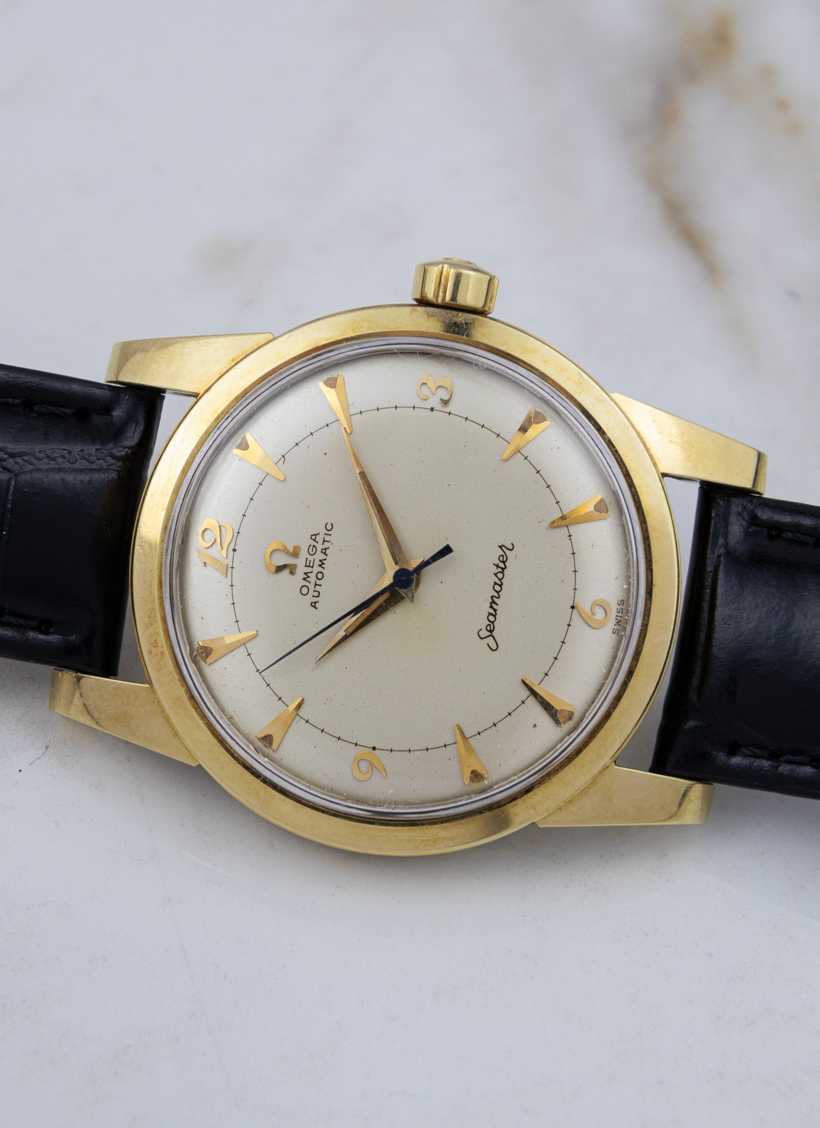 1953 14K Omega Seamaster Fat Lugs Breguet 2577 cal. 354