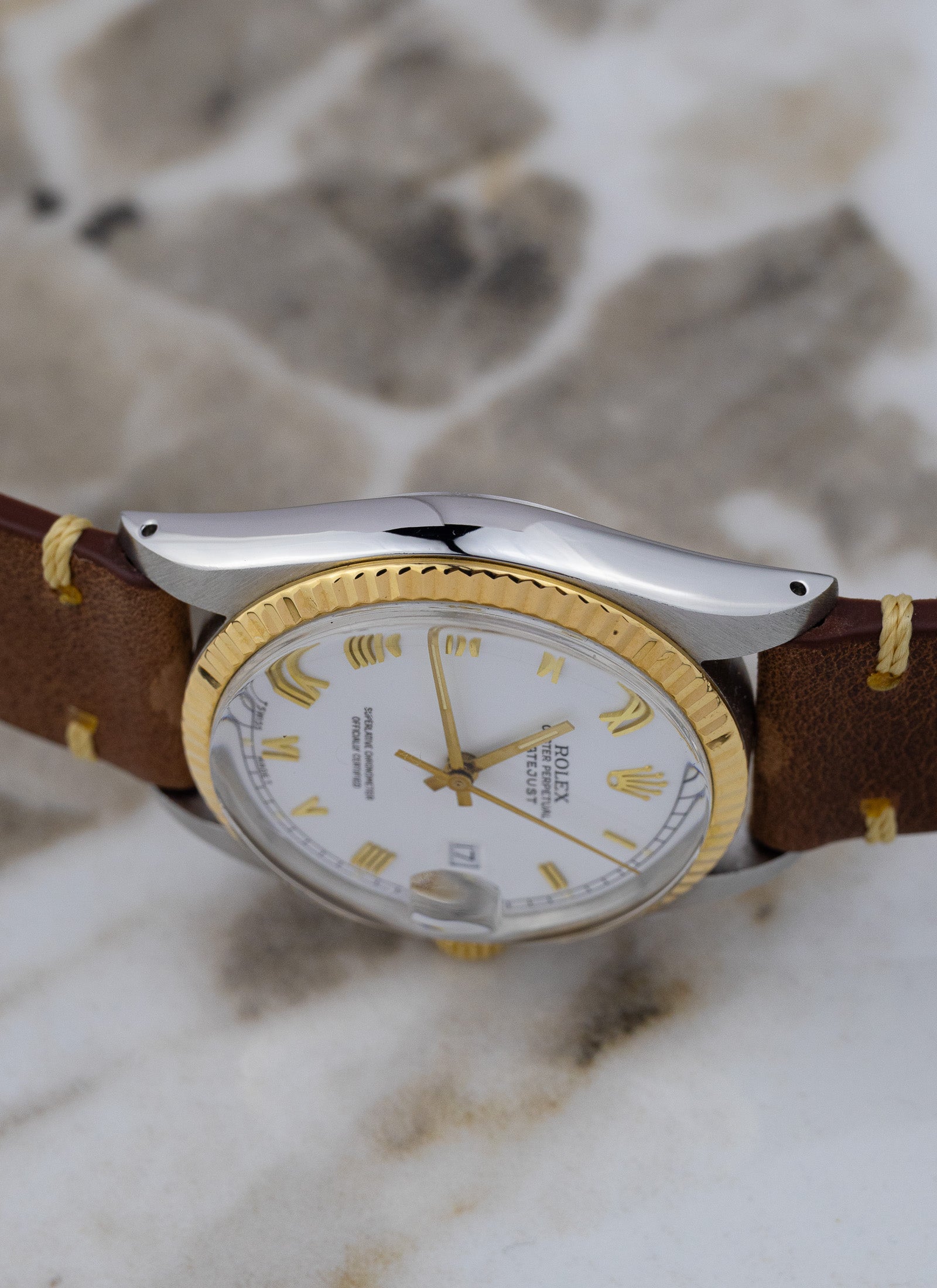 1985 Rolex Datejust Bicolor 16013 White Roman Dial Serviced