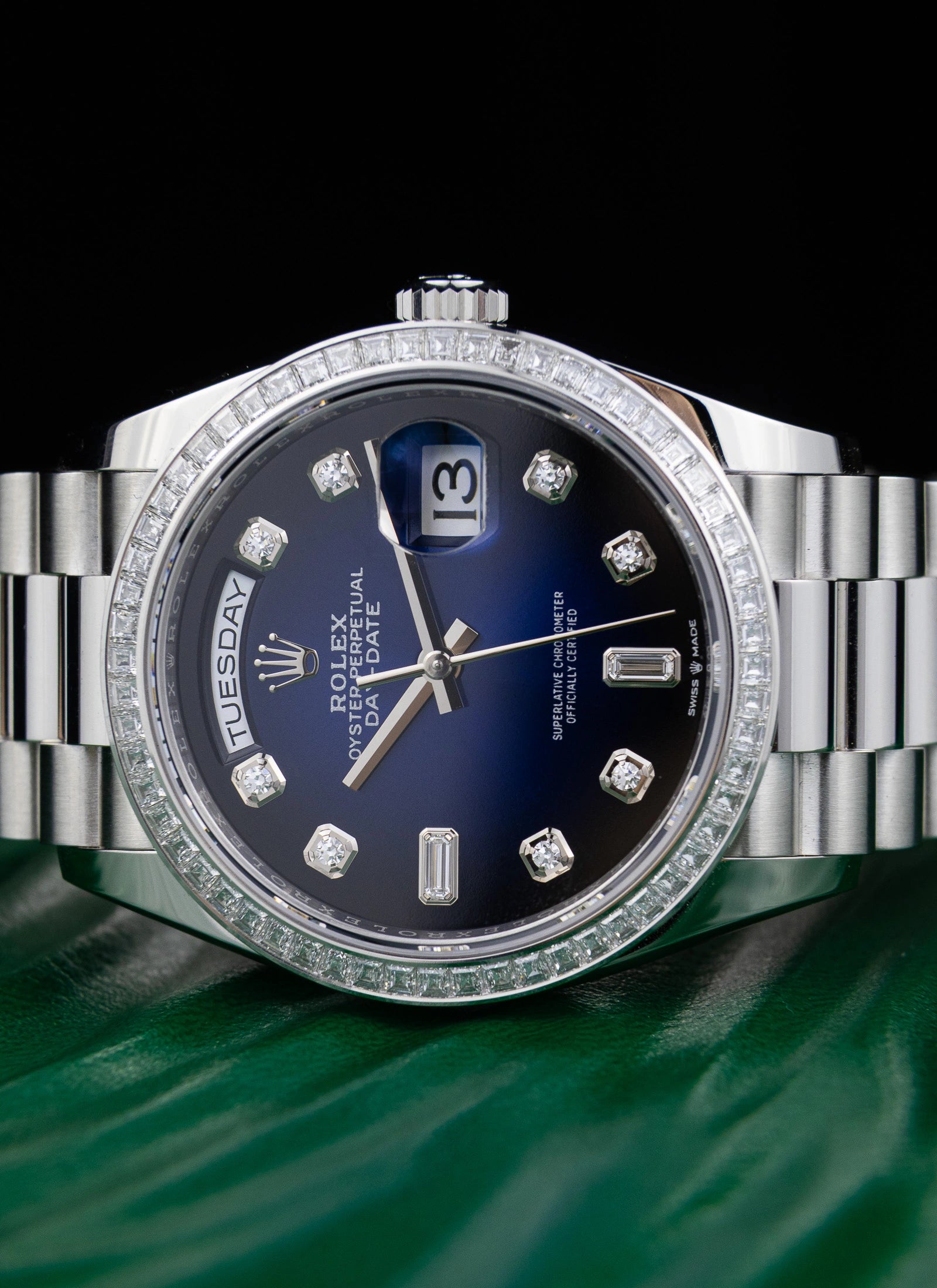 2022 Rolex Day-Date Platinium Vignette Diamond Dial 128396TBR