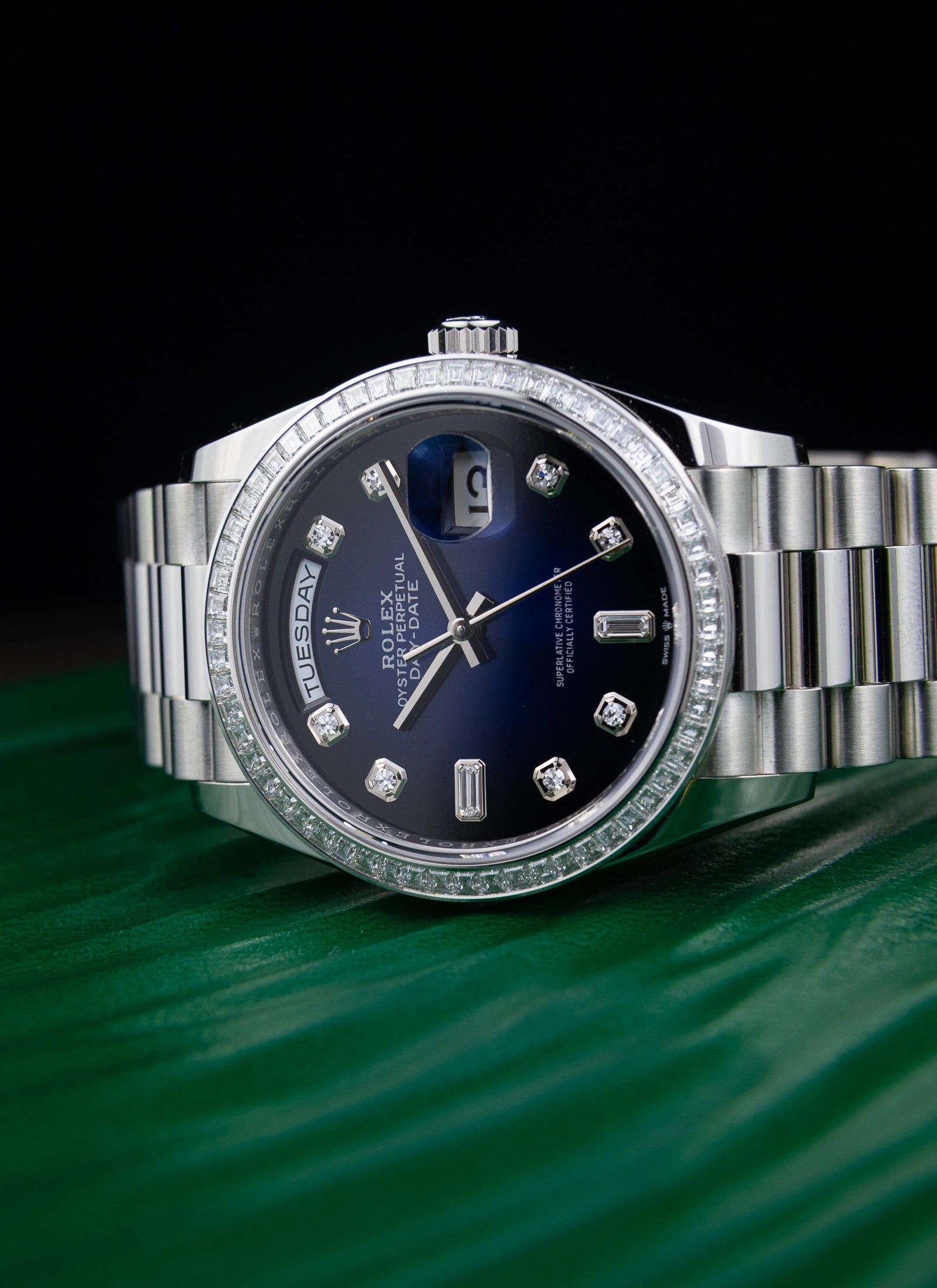 2022 Rolex Day-Date Platinium Vignette Diamond Dial 128396TBR