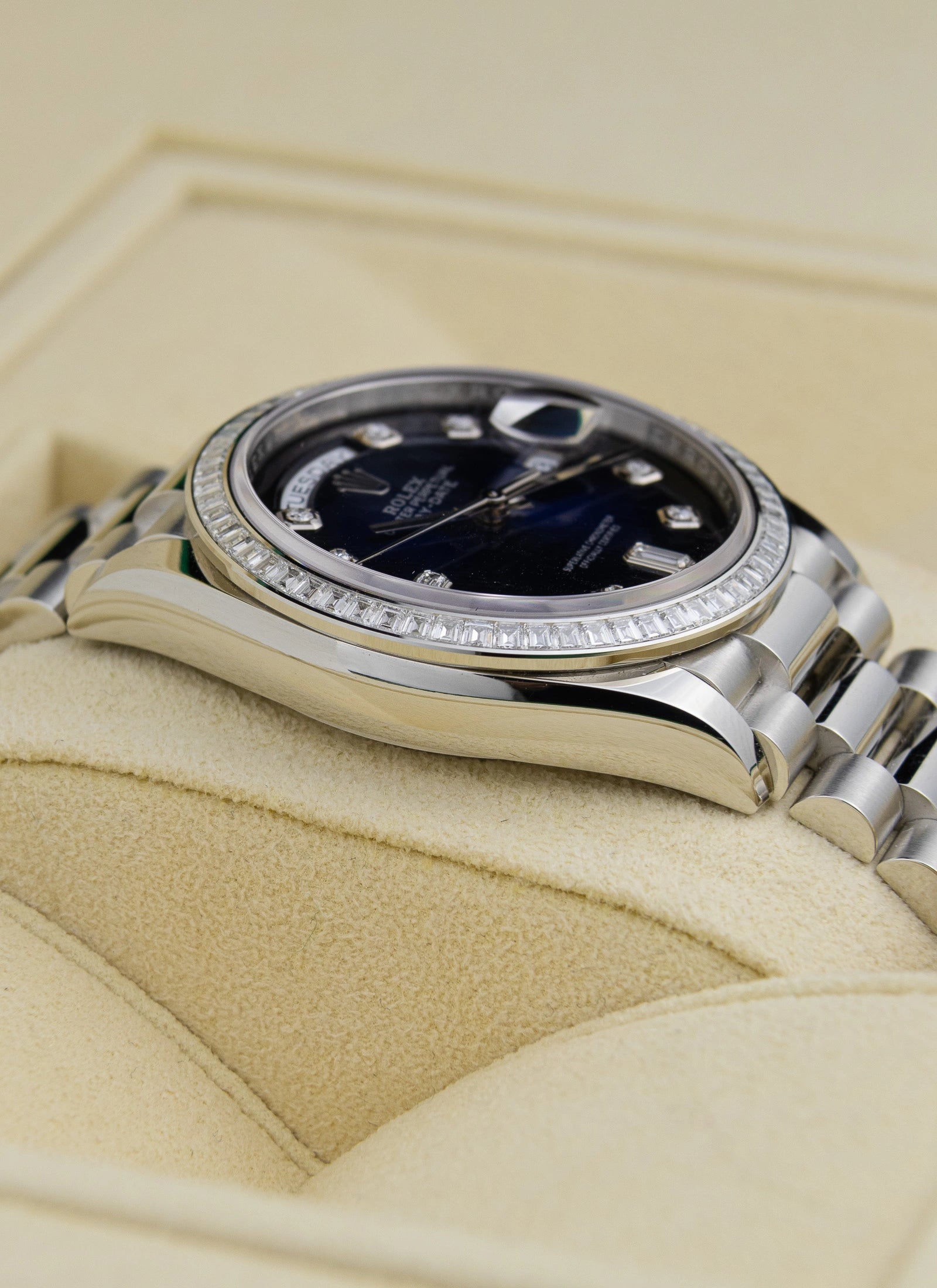 2022 Rolex Day-Date Platinium Vignette Diamond Dial 128396TBR