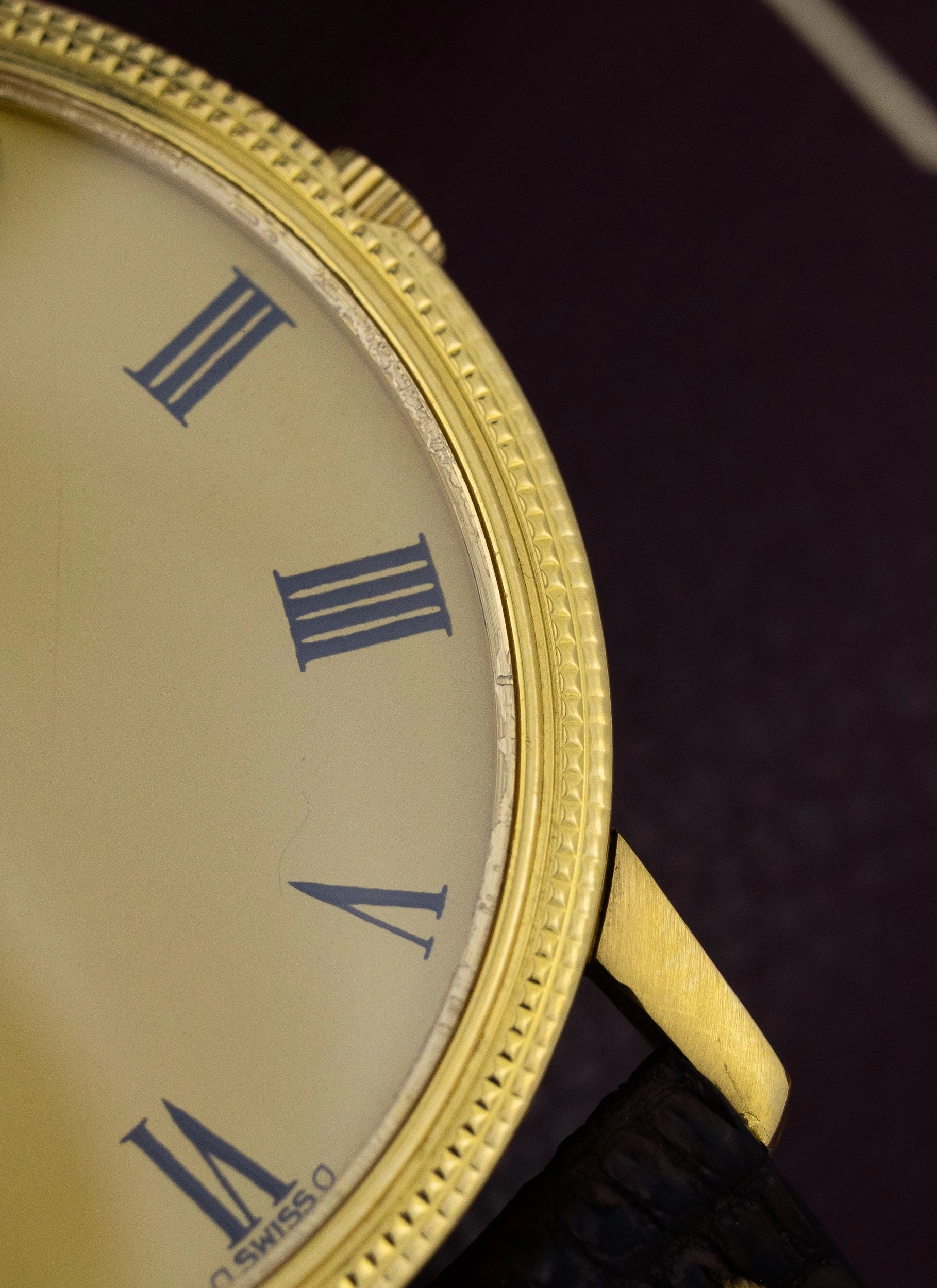1970s 18K Patek Philippe Calatrava 3590 Clous de Paris Sigma Roman Dial