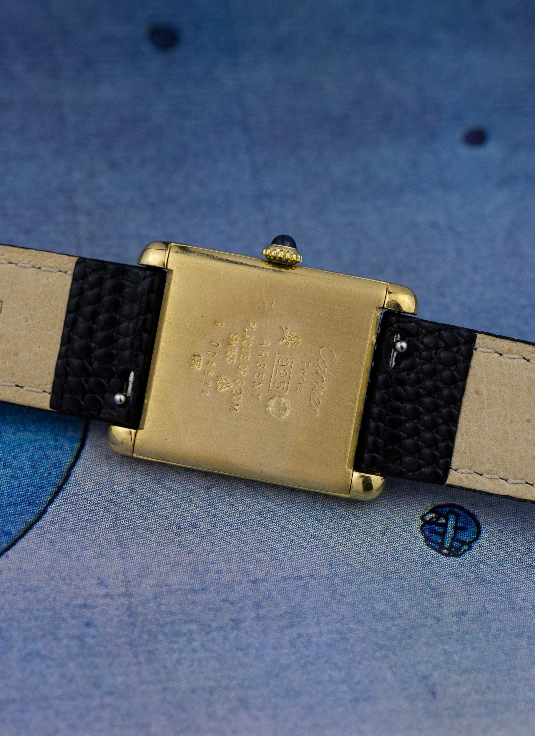 1980s Cartier Tank Lapis Lazuli Manual Winding