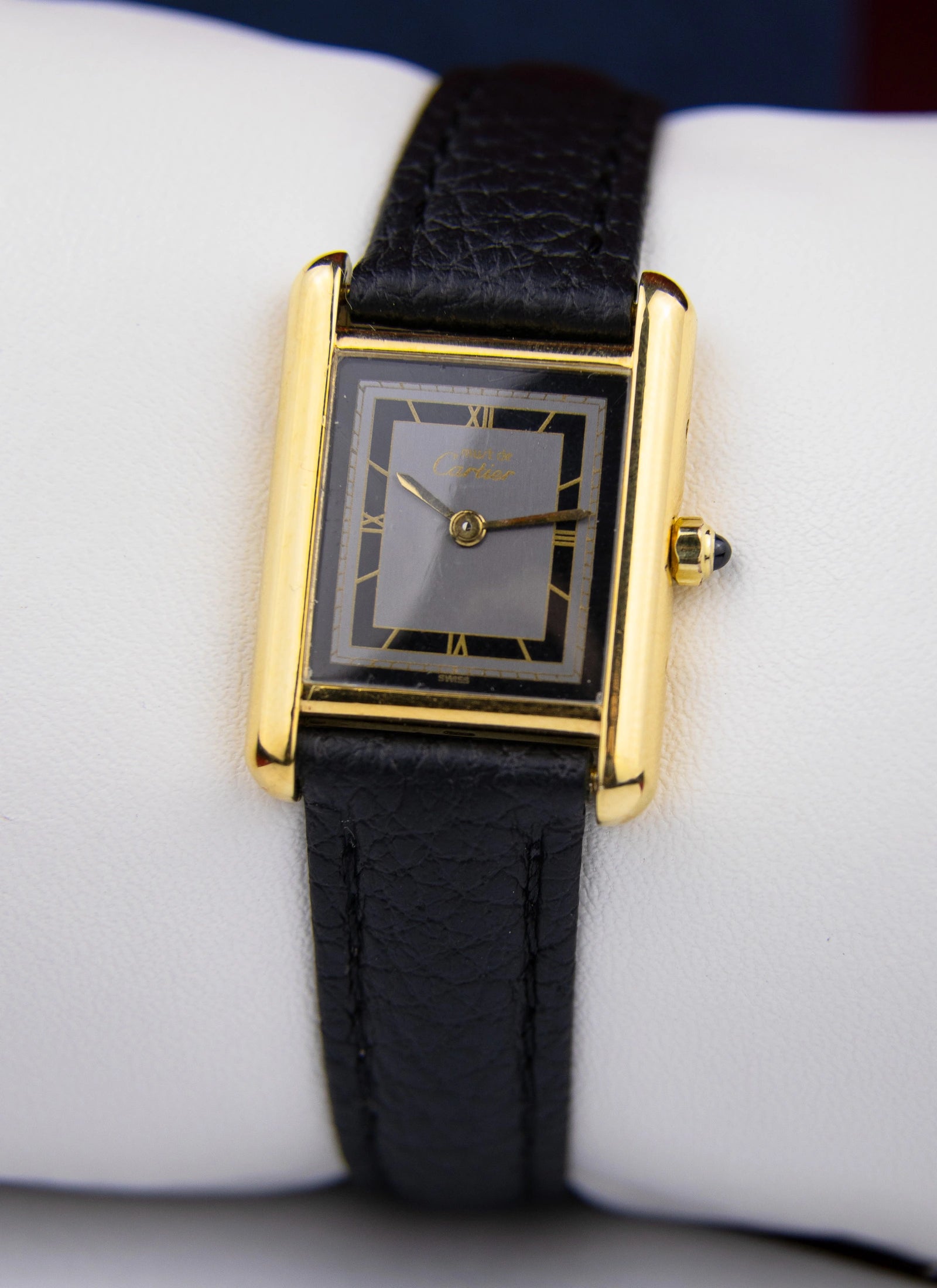 Ca. 1990s Must De Cartier Tank Lady Art Deco Black/Grey 3 66001