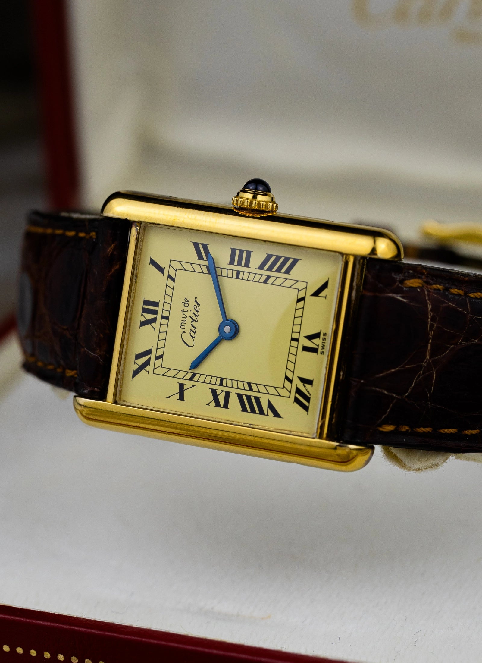 1990s Cartier Tank Must De Ivory Ref. 590005 Full Set
