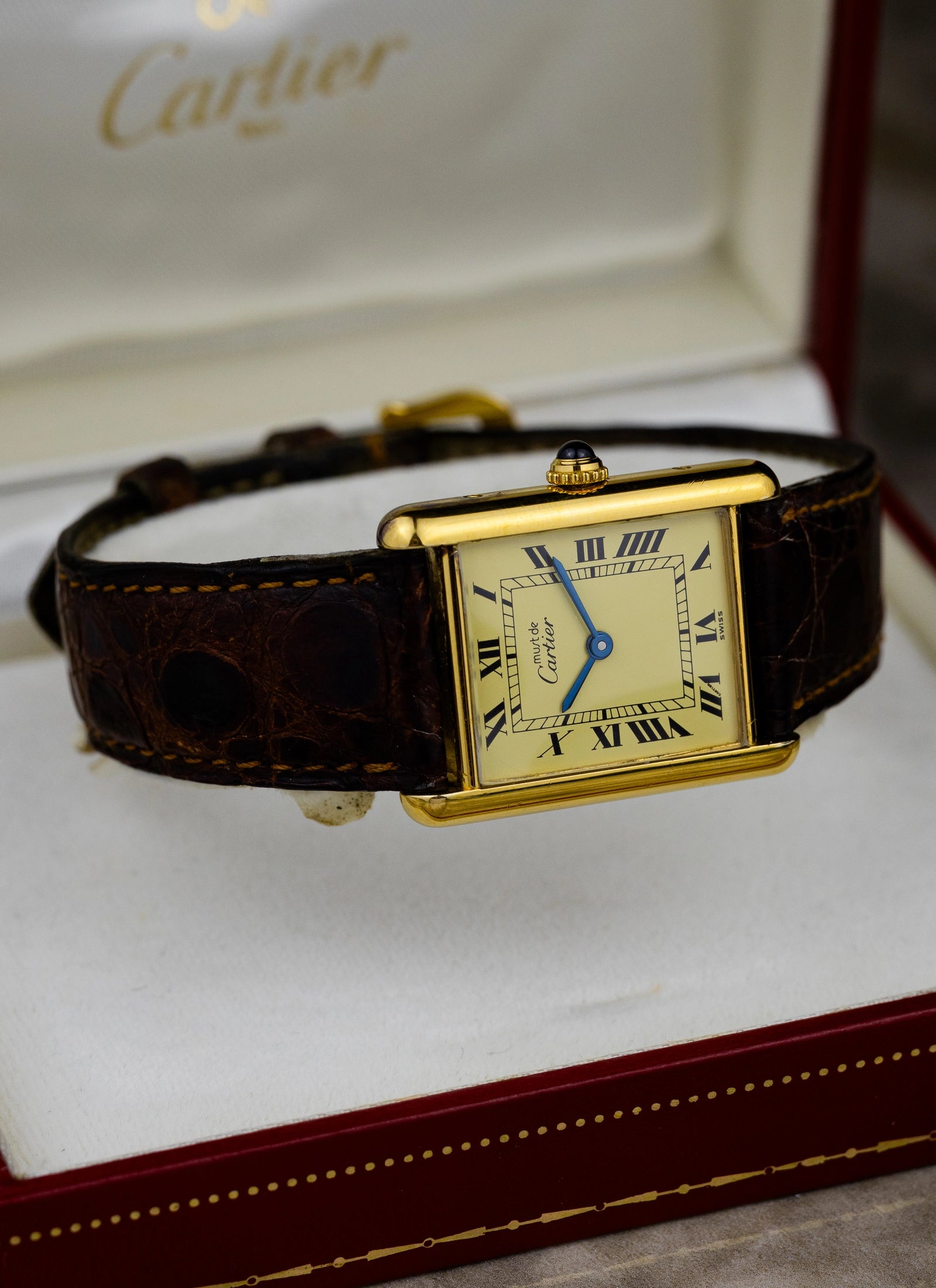 1990s Cartier Tank Must De Ivory Ref. 590005 Full Set