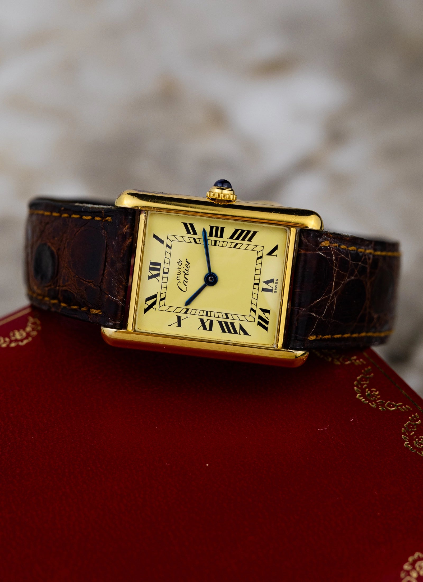 1990s Cartier Tank Must De Ivory Ref. 590005 Full Set