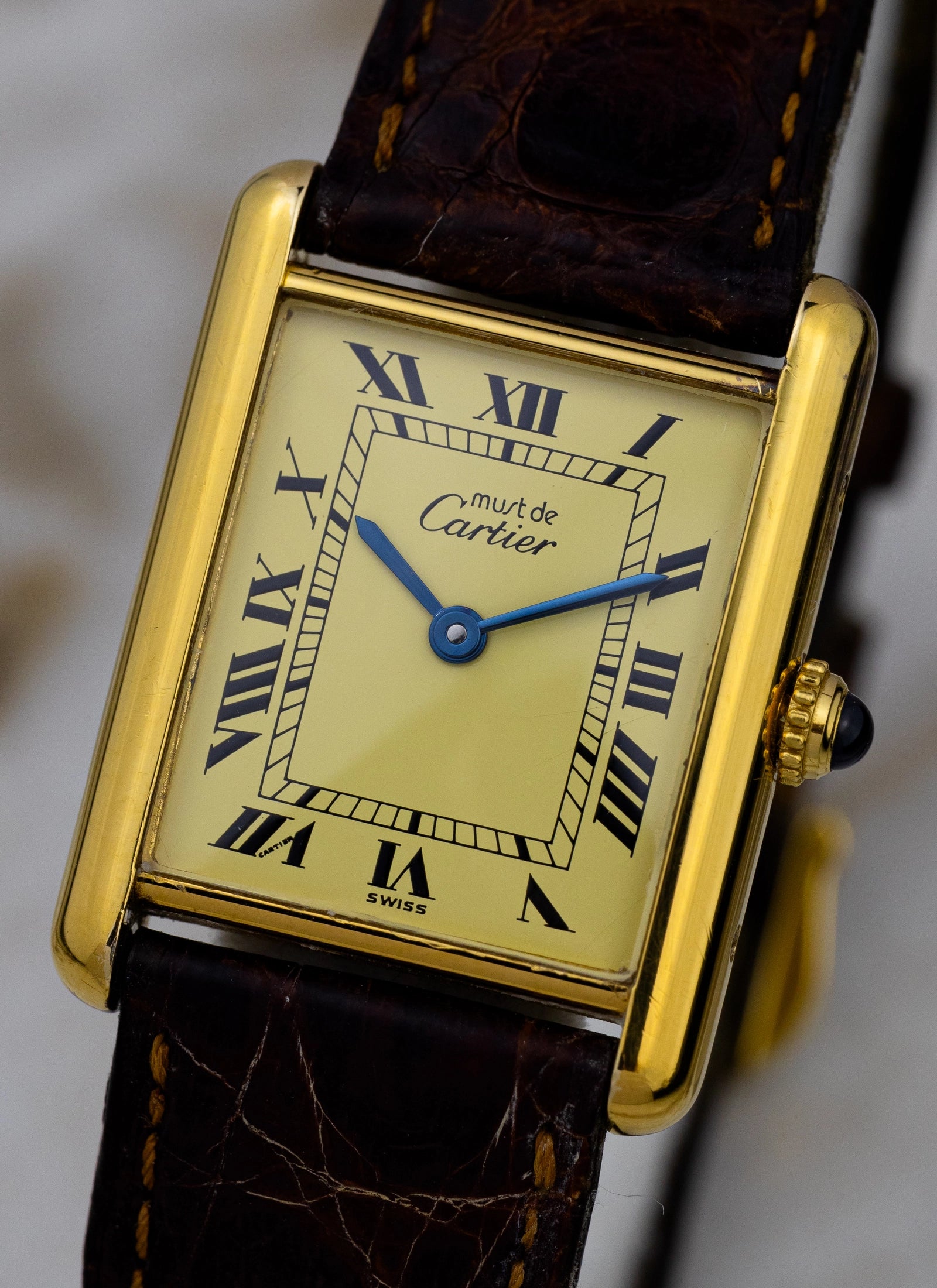 1990s Cartier Tank Must De Ivory Ref. 590005 Full Set