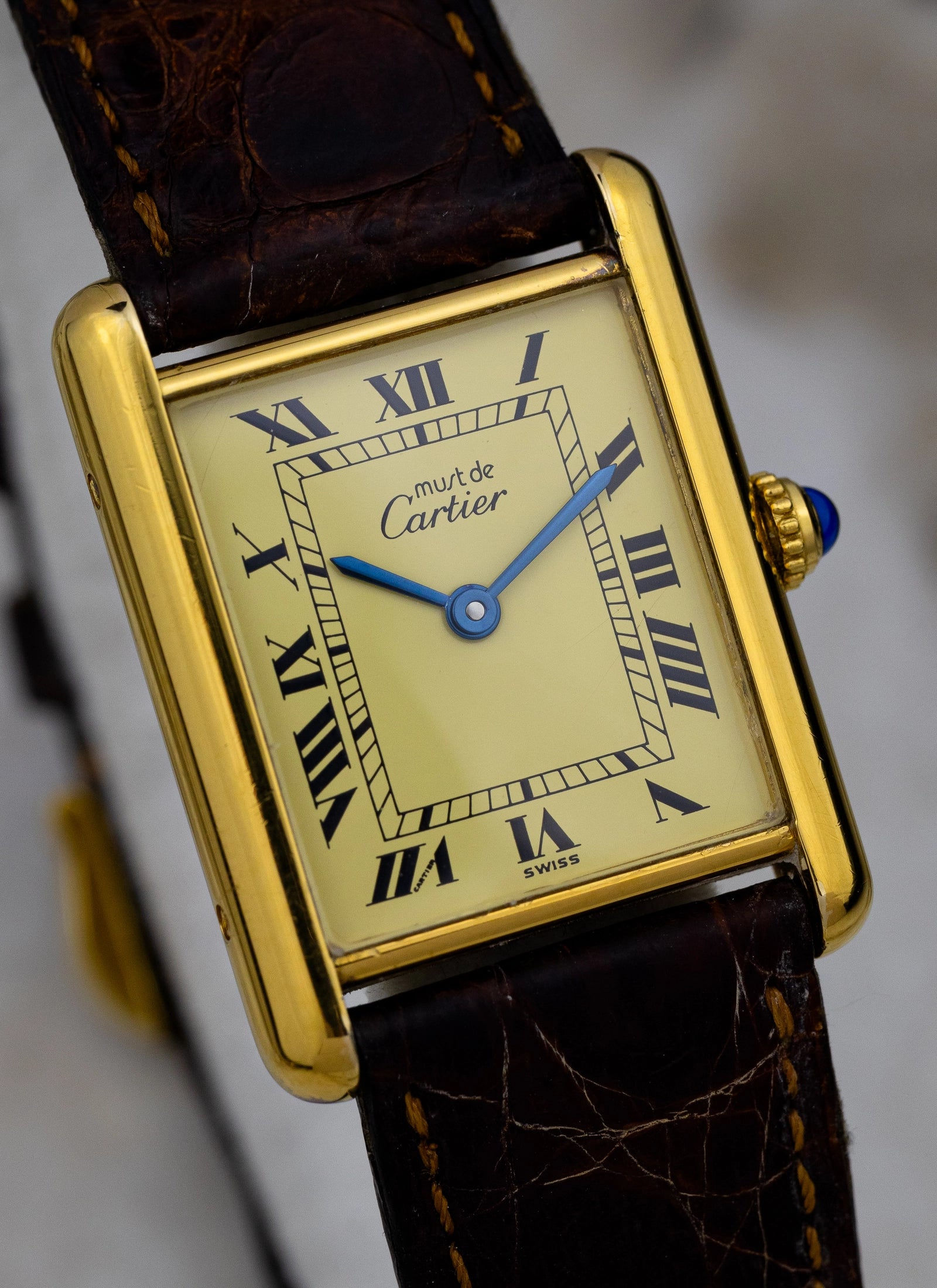 1990s Cartier Tank Must De Ivory Ref. 590005 Full Set