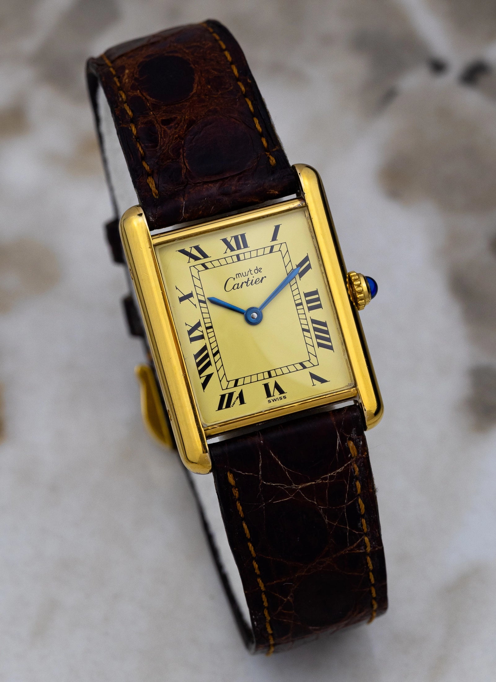 1990s Cartier Tank Must De Ivory Ref. 590005 Full Set