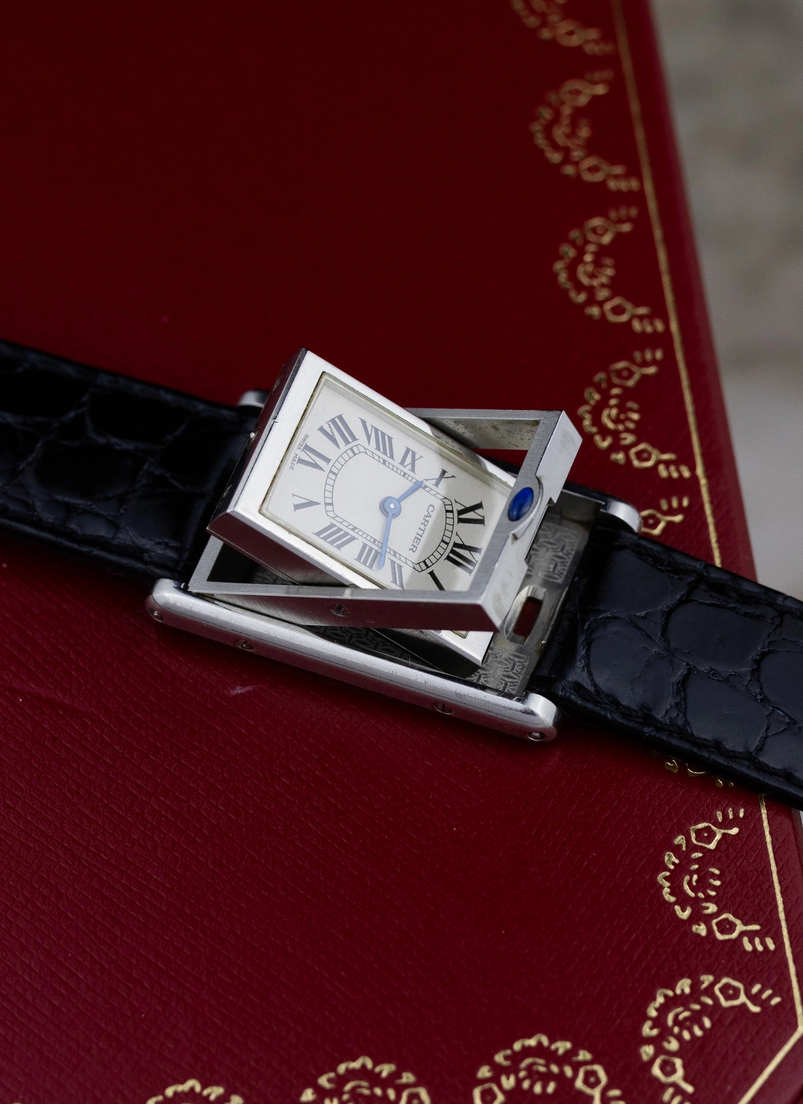 2010s Cartier Tank Basculante Quartz 2405 Box