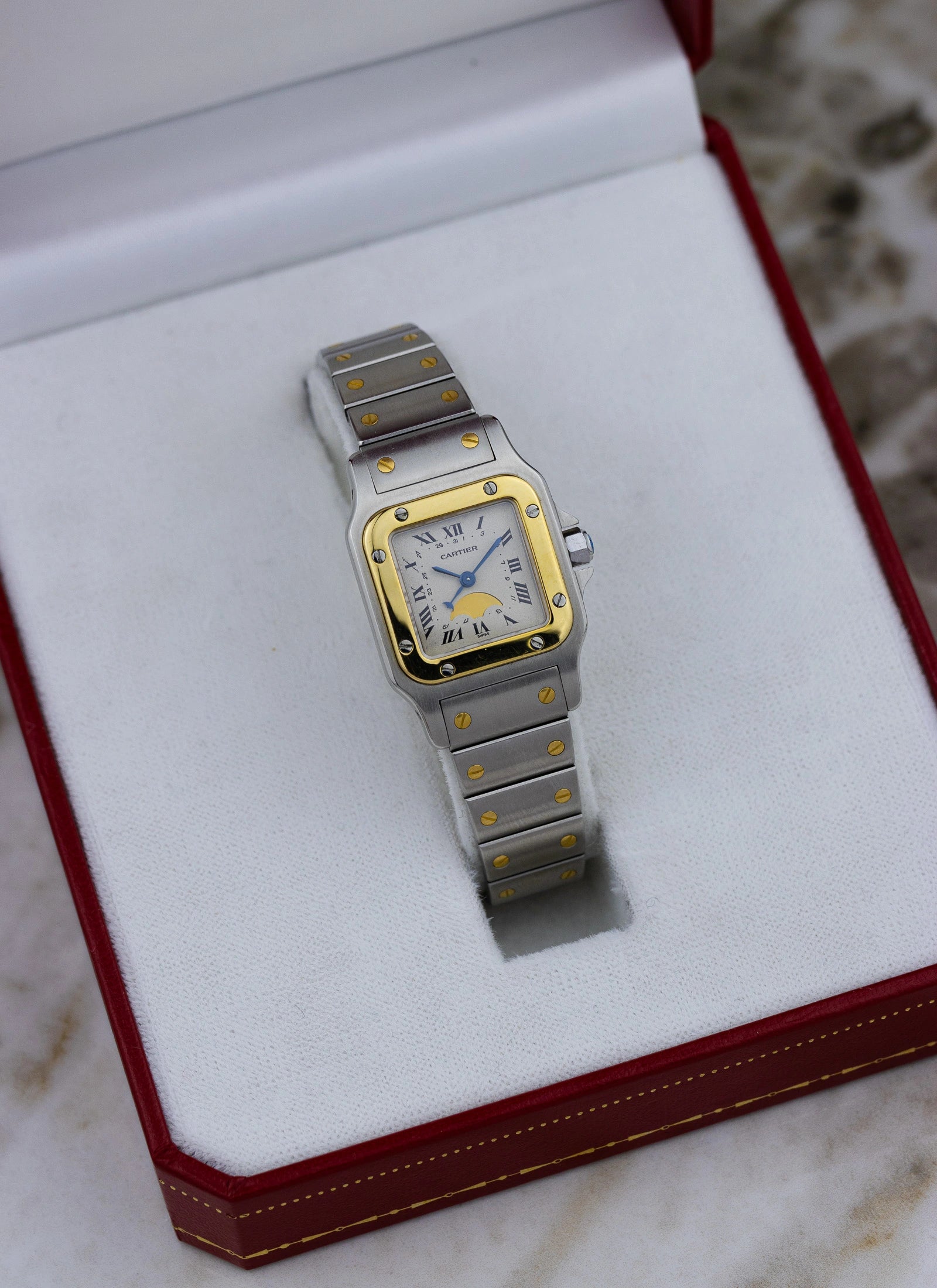 1990s Cartier Santos Galbee Moonphase 119902 Box