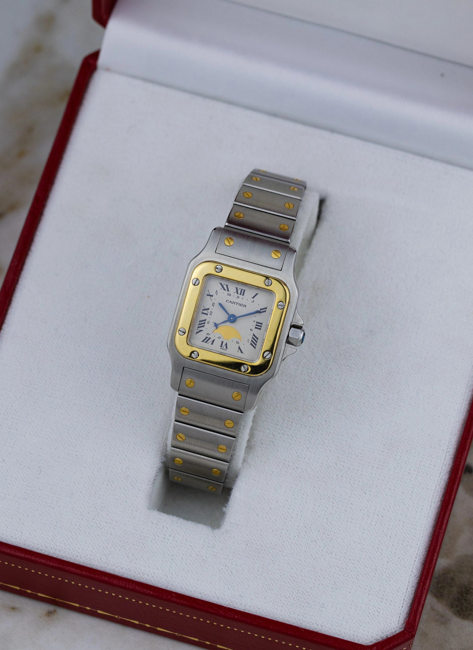 1990s Cartier Santos Galbee Moonphase 119902 Box