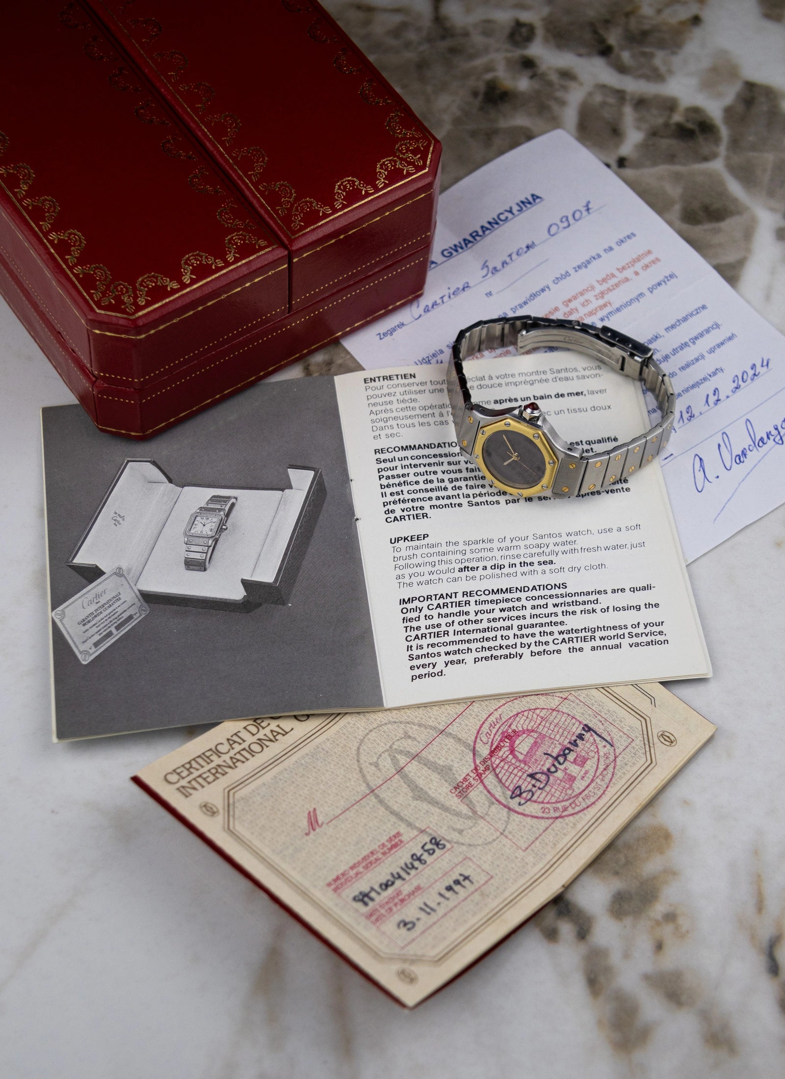 1997 Lady Cartier Santos Octagon Full Set
