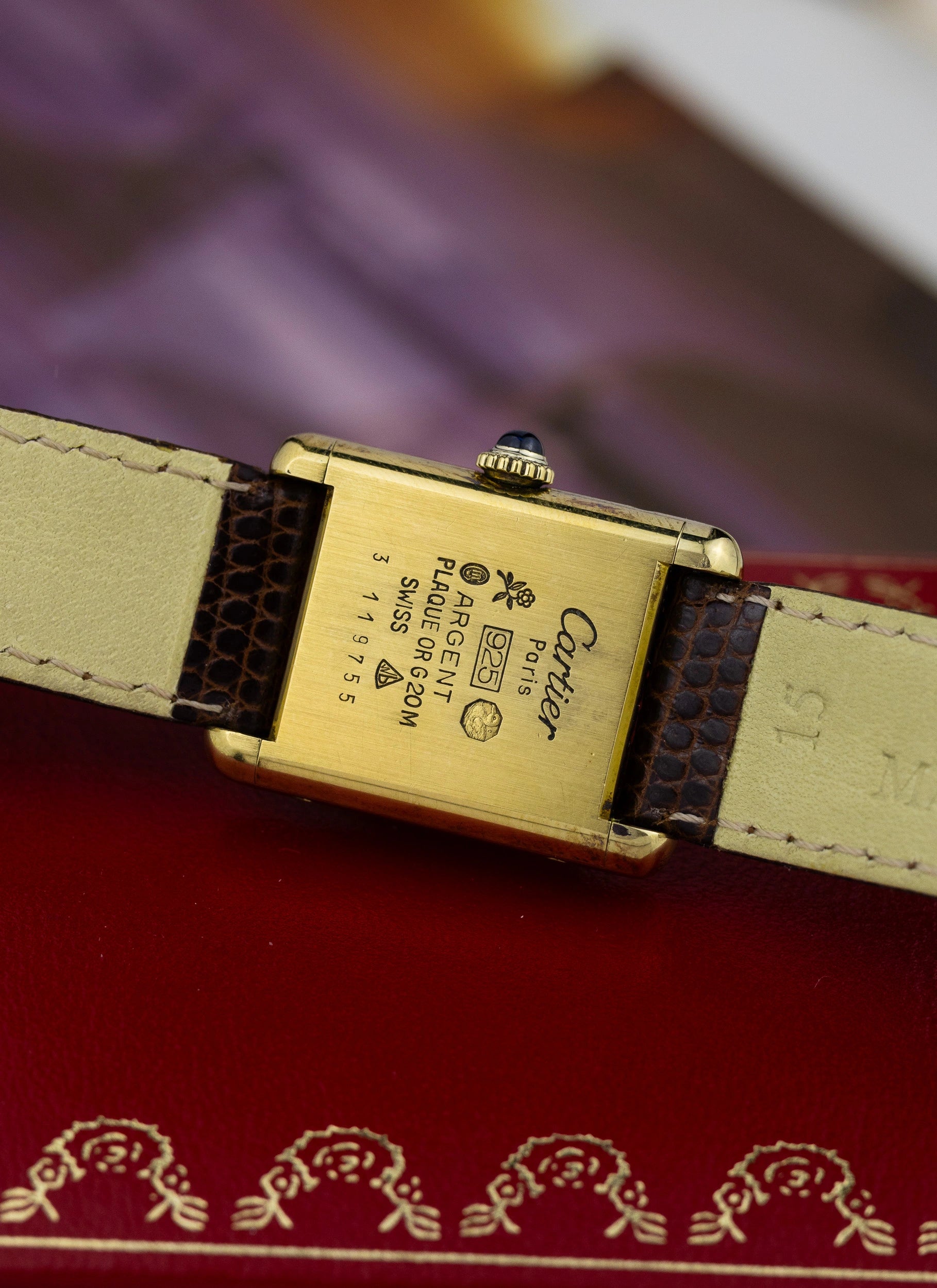 1980s Cartier Tank Ivory Manual Winding Box