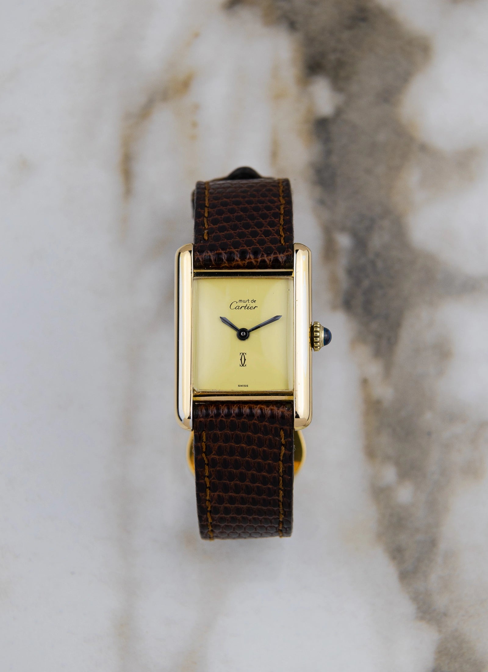 1980s Must De Cartier Tank Lemoncello