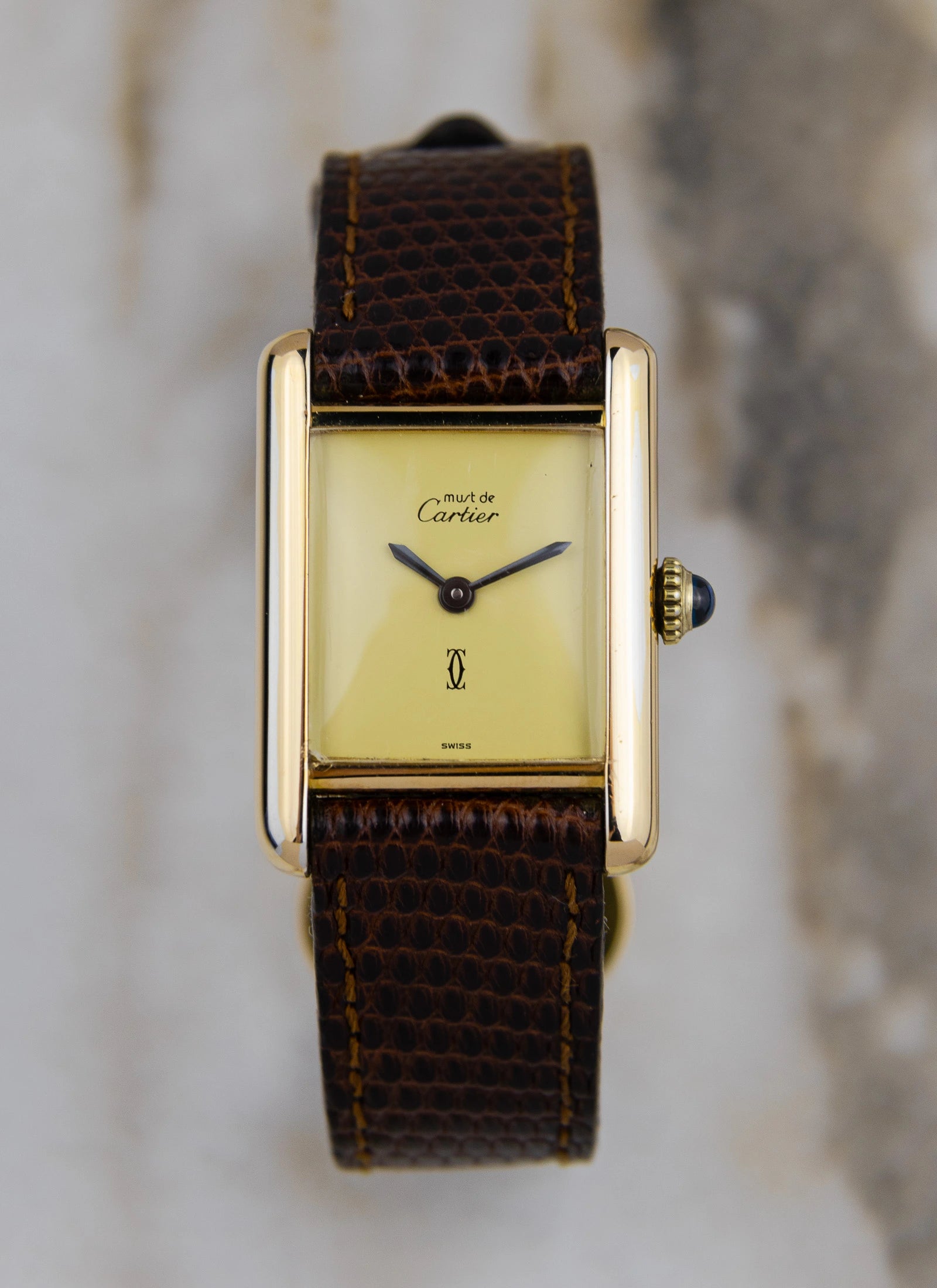 1980s Must De Cartier Tank Lemoncello