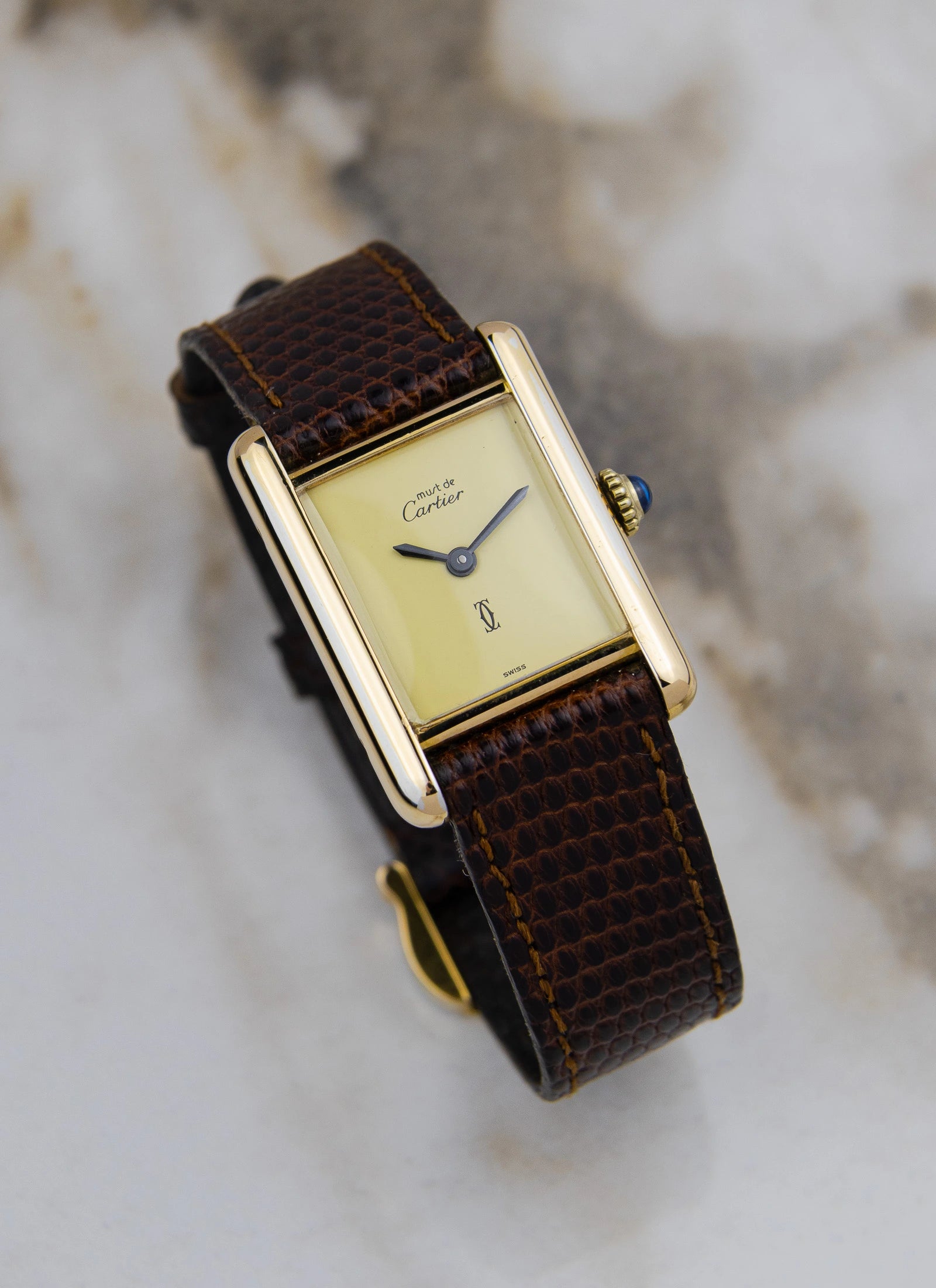 1980s Must De Cartier Tank Lemoncello