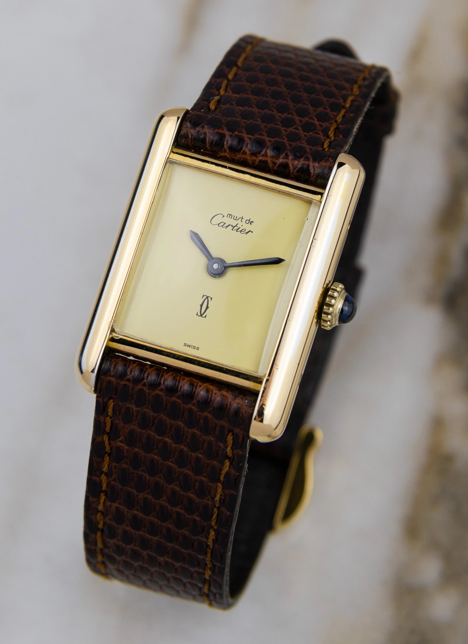 1980s Must De Cartier Tank Lemoncello