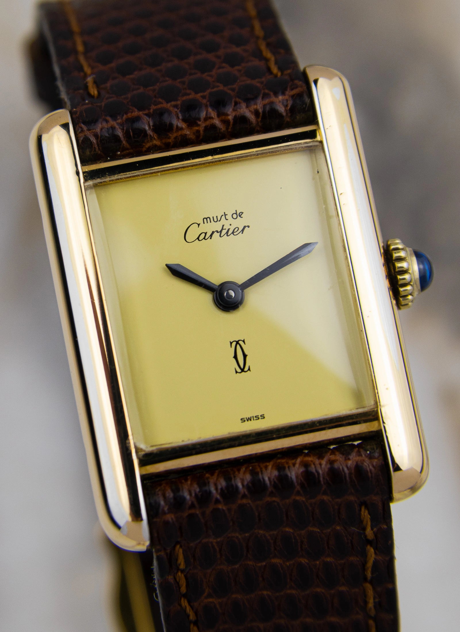 1980s Must De Cartier Tank Lemoncello