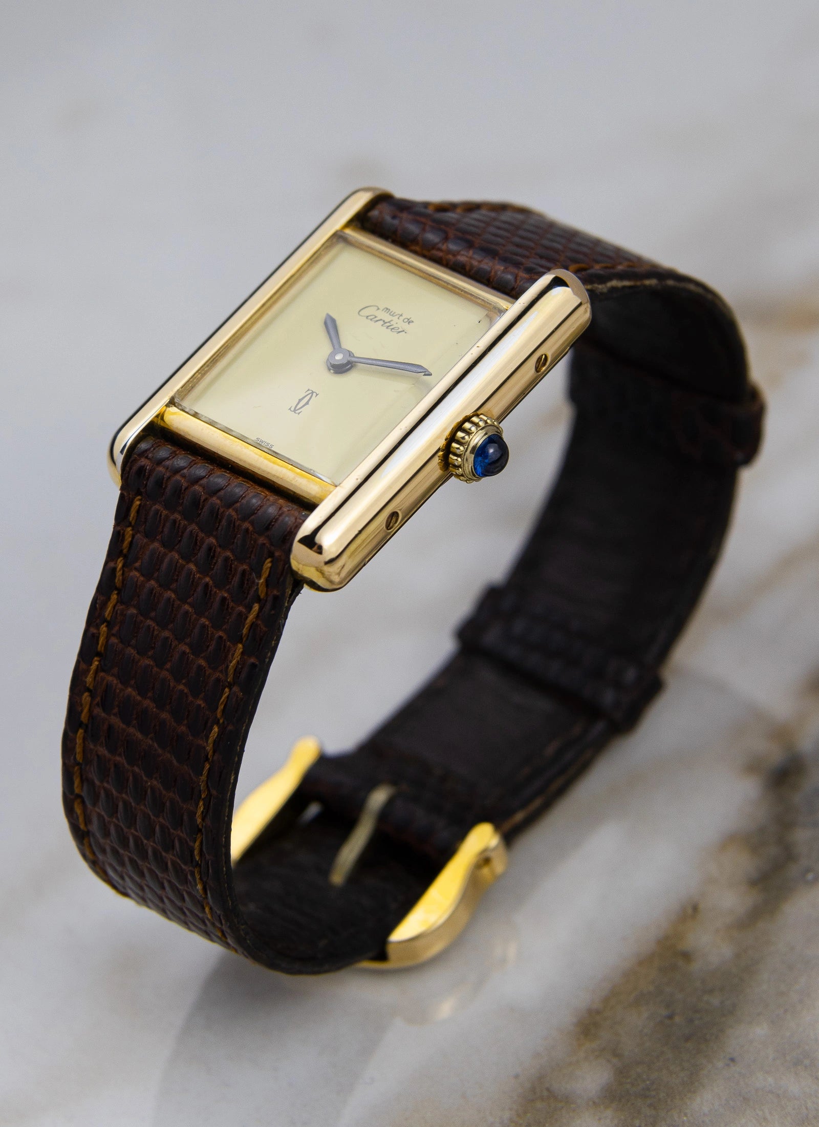 1980s Must De Cartier Tank Lemoncello