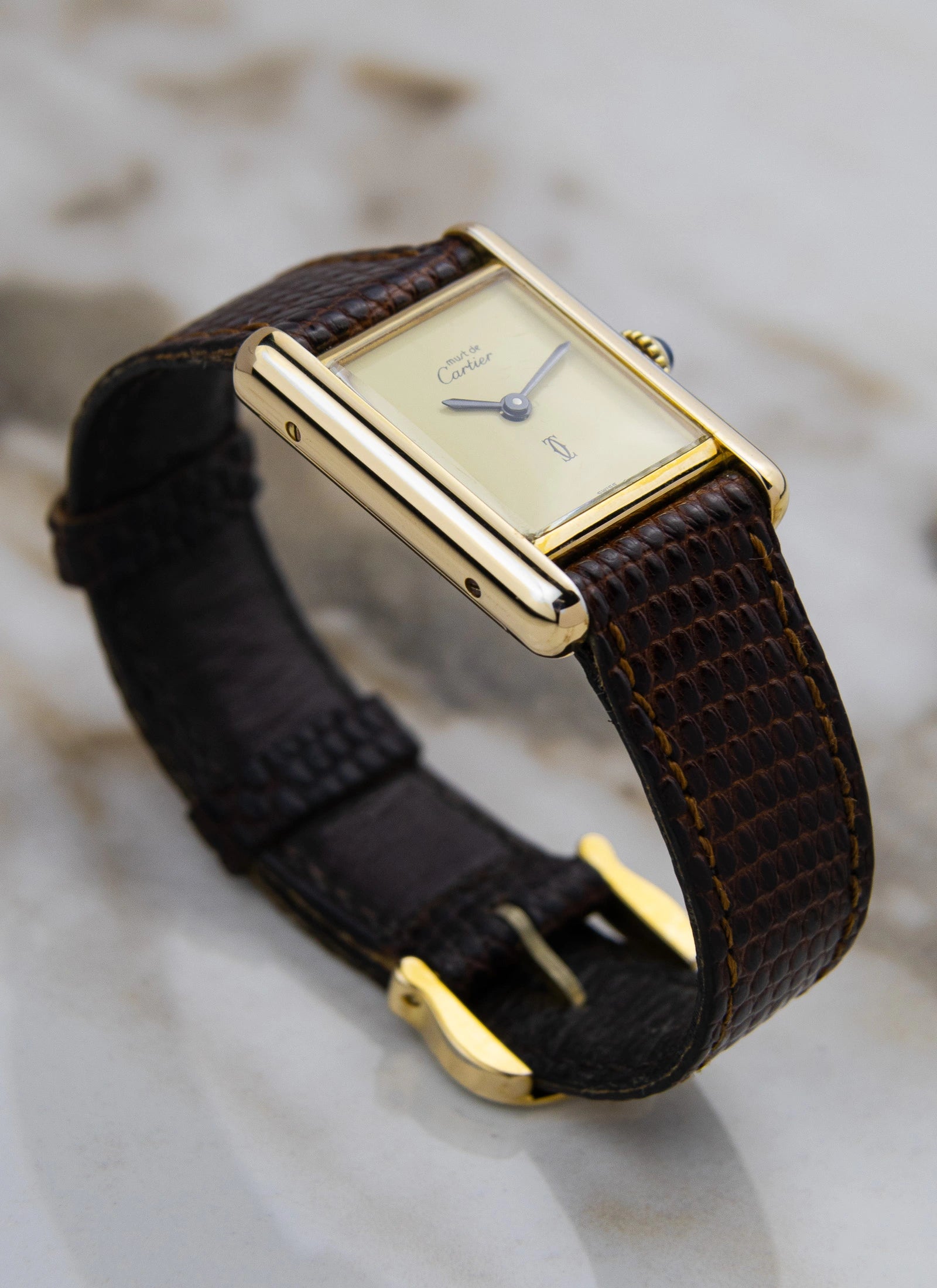 1980s Must De Cartier Tank Lemoncello