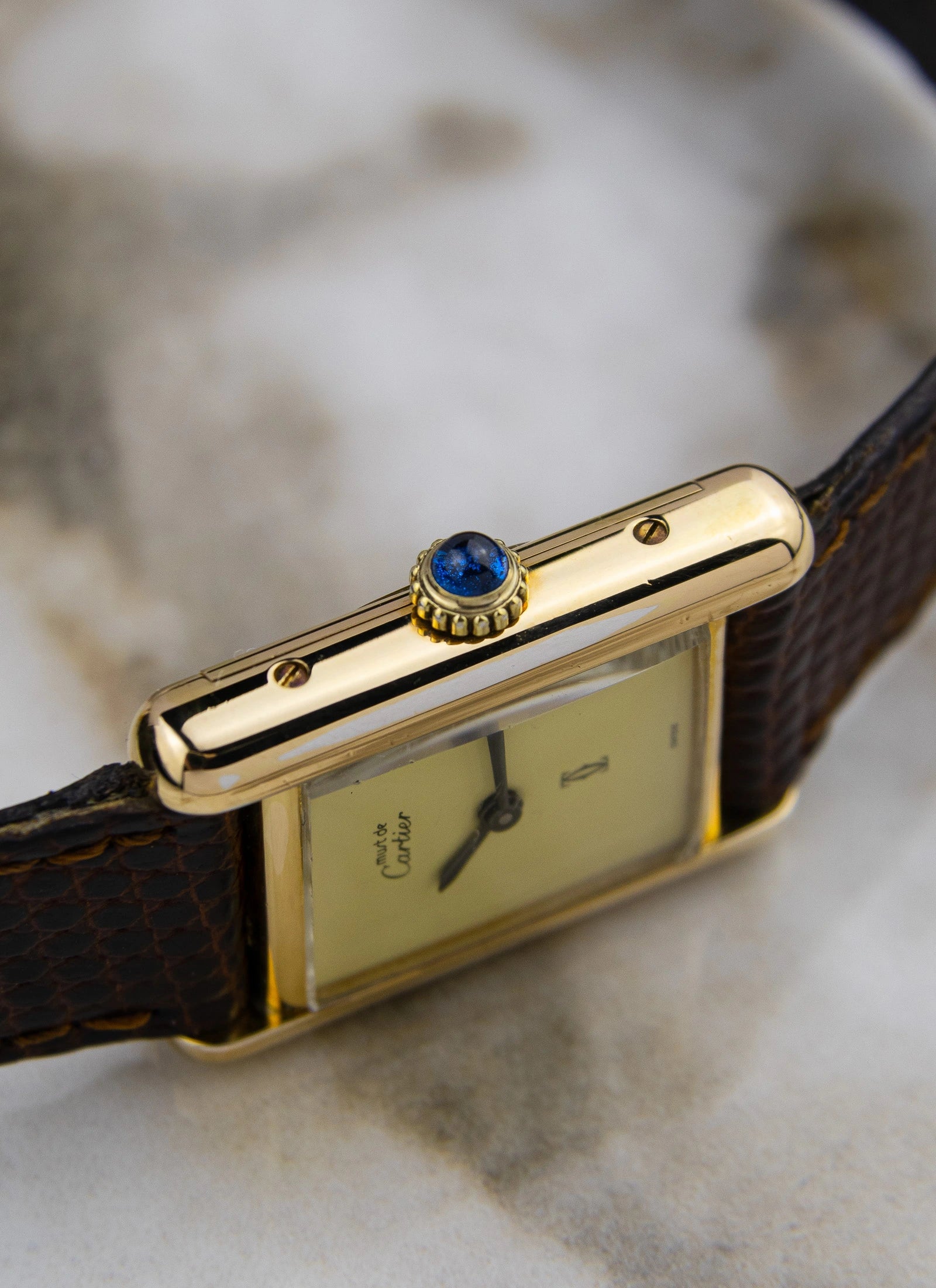 1980s Must De Cartier Tank Lemoncello