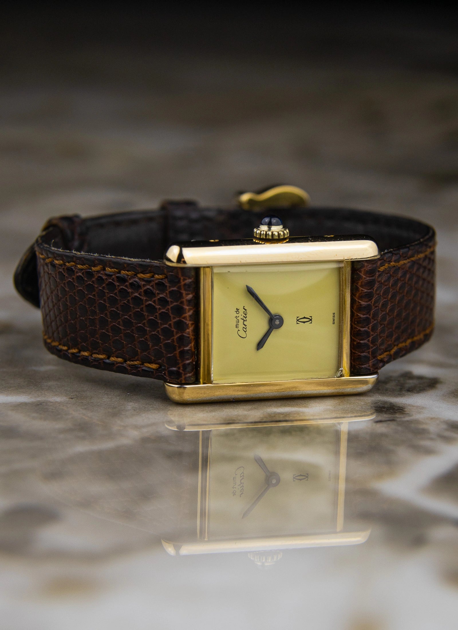 1980s Must De Cartier Tank Lemoncello