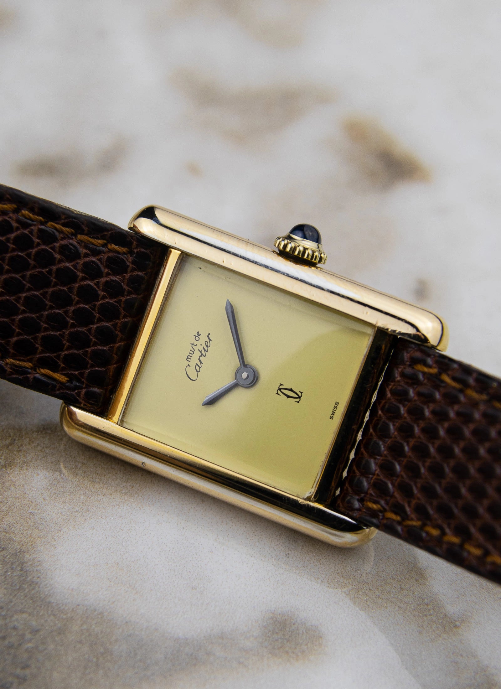 1980s Must De Cartier Tank Lemoncello