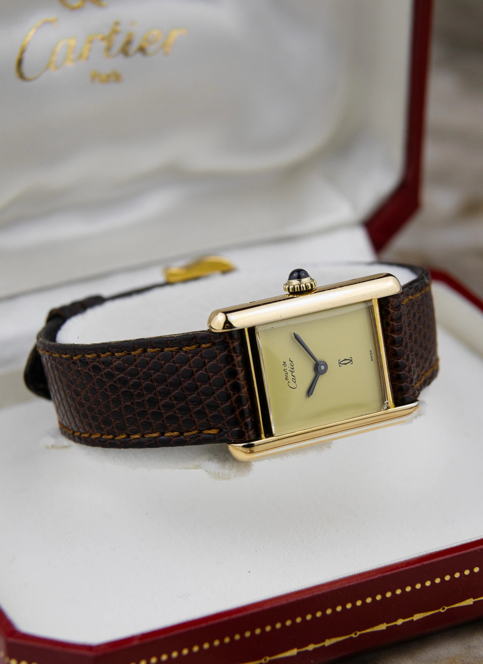 1980s Must De Cartier Tank Lemoncello