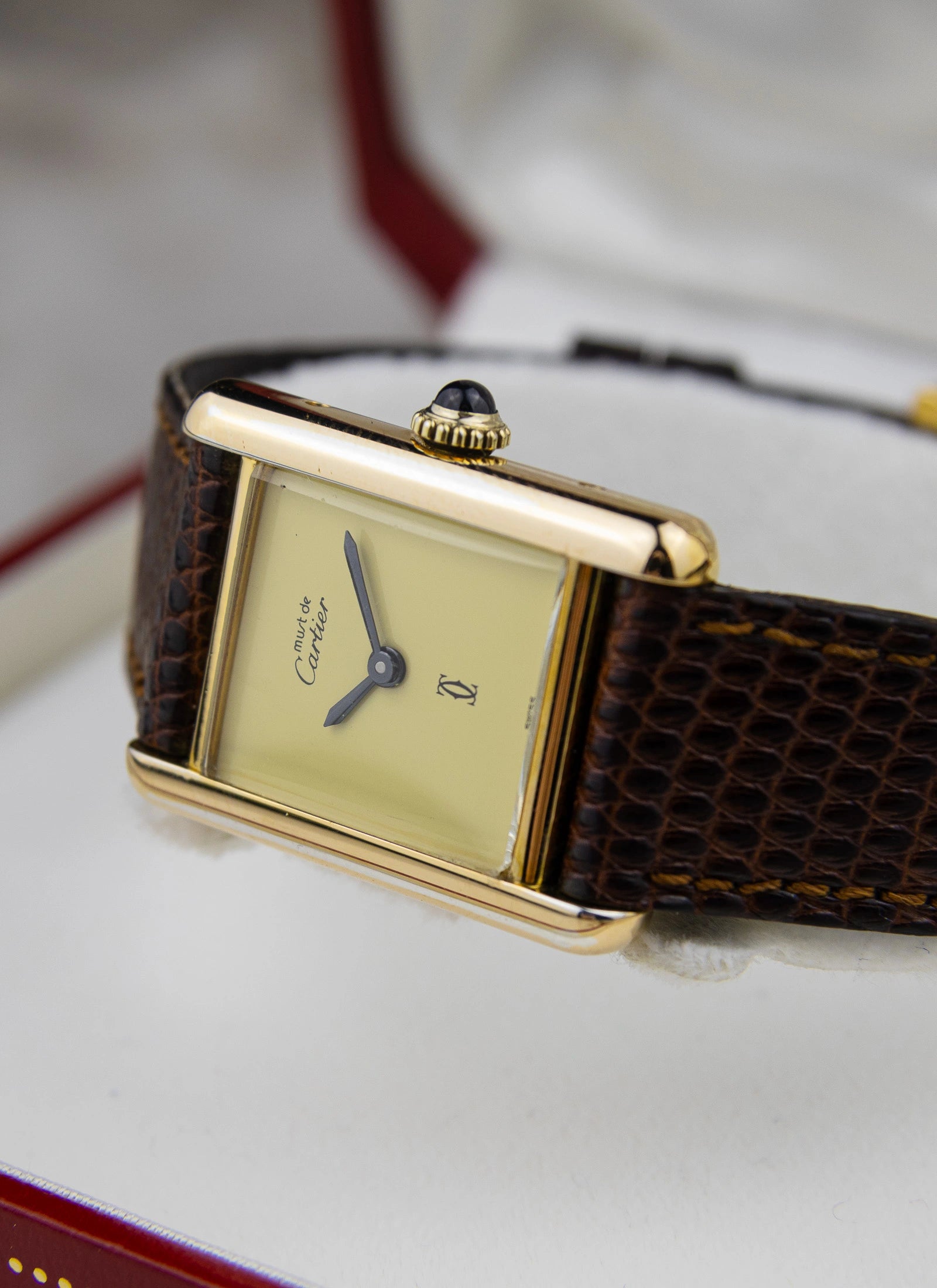 1980s Must De Cartier Tank Lemoncello