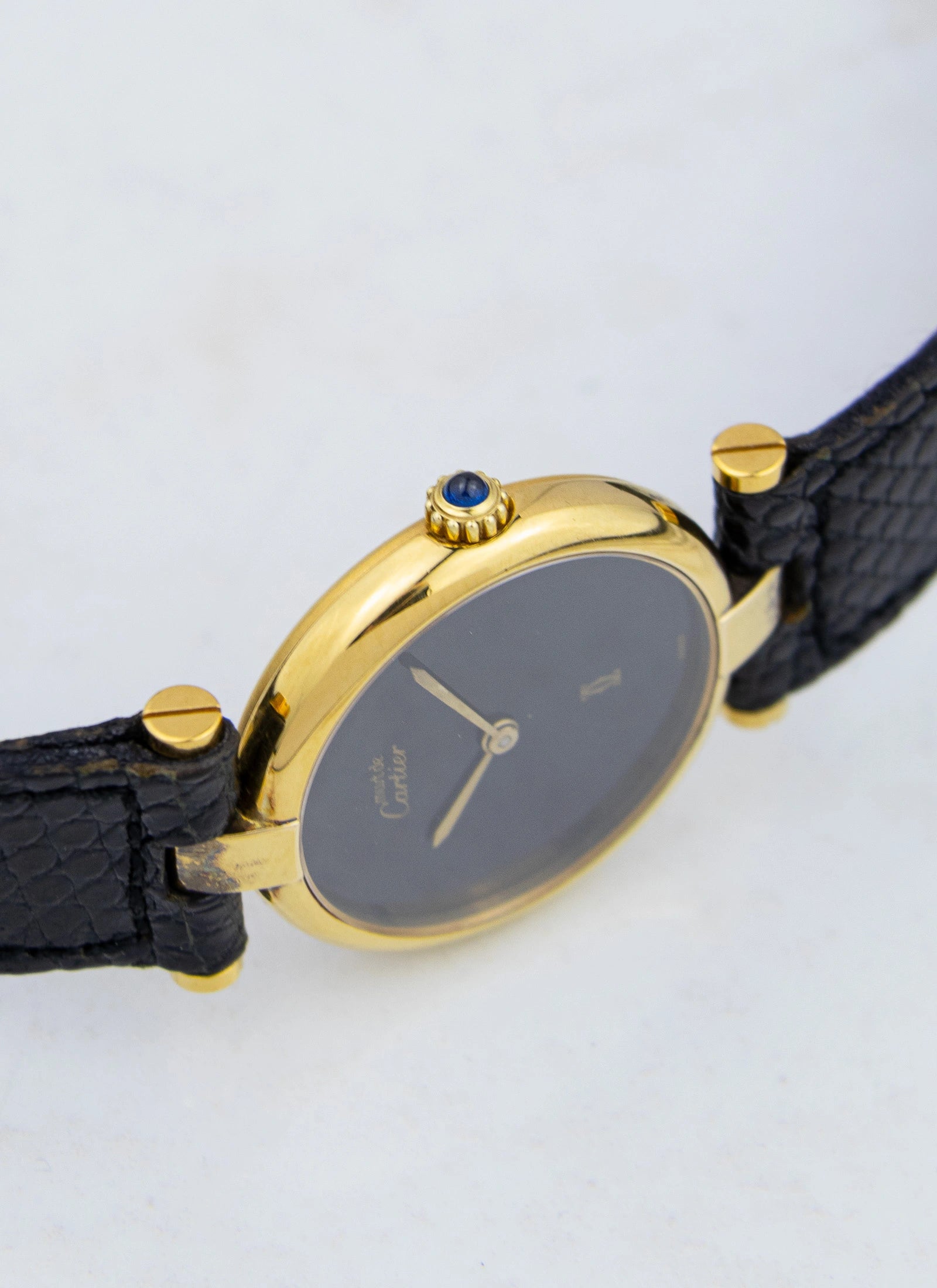 1990s Must de Cartier Vendome Black Dial