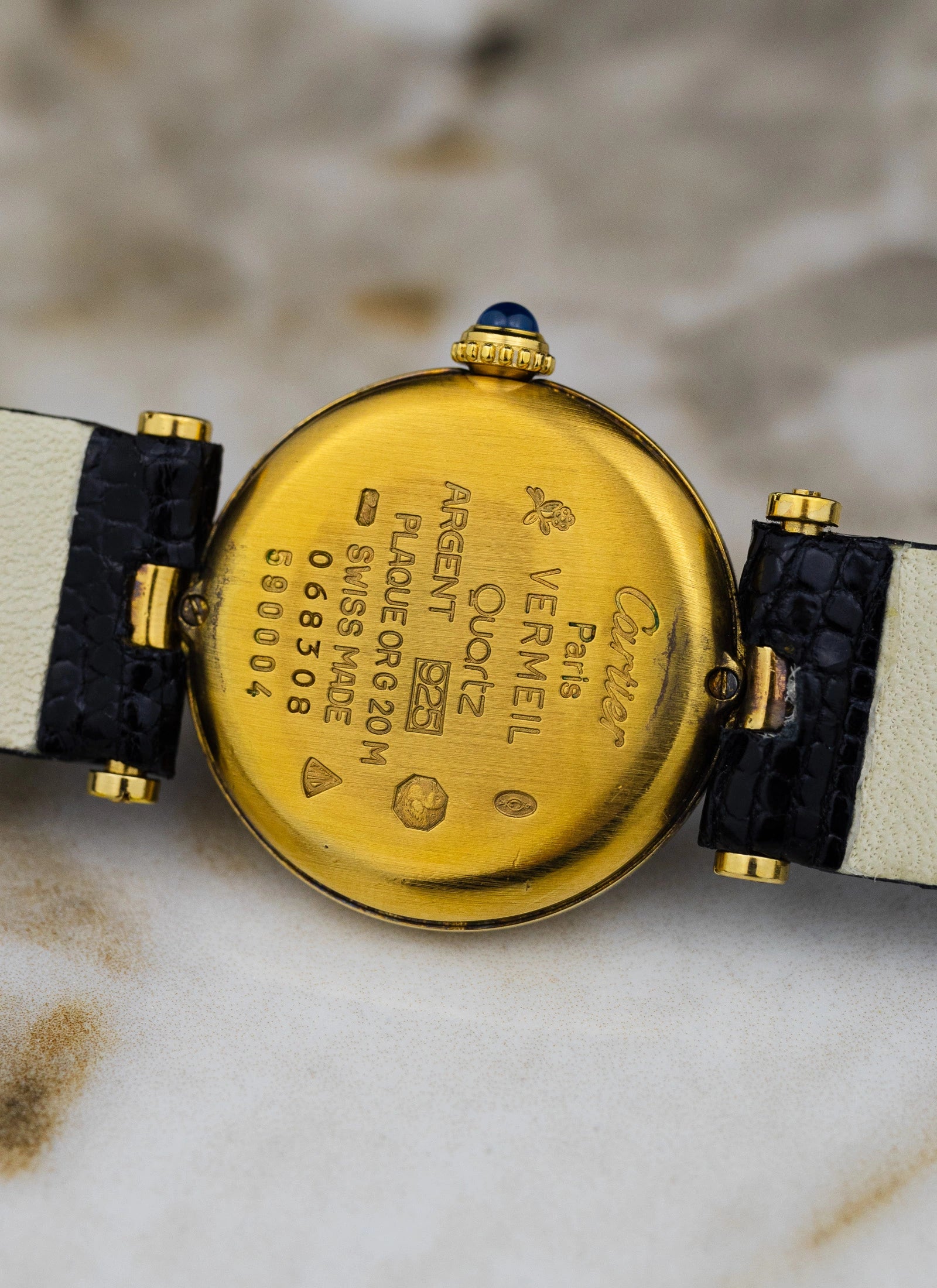1990s Must de Cartier Vendome Black Roman Dial 680004