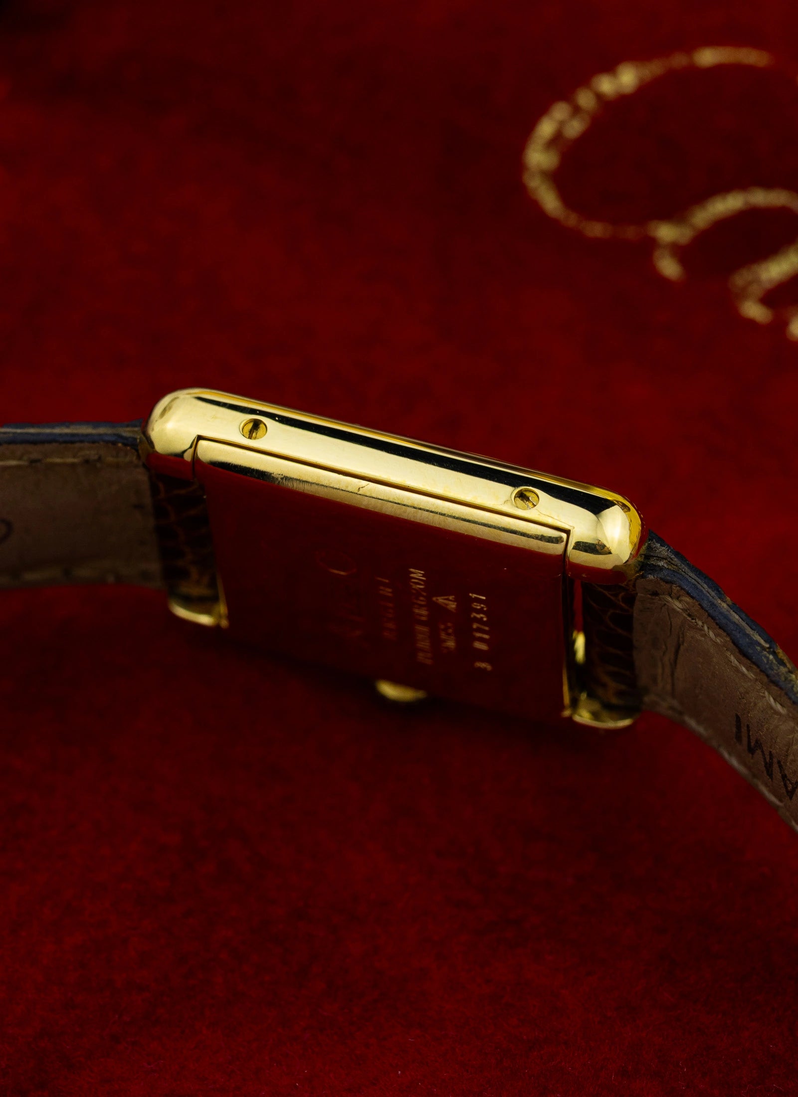 1980s Cartier Tank Vermeil Black Roman Dial