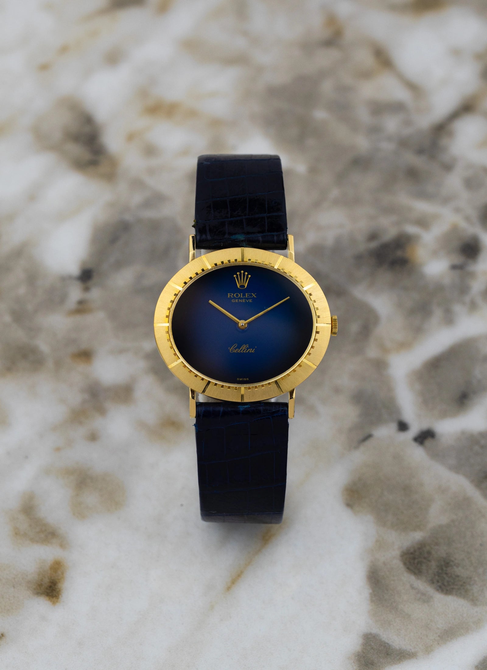 1974 18K Rolex Cellini Blue Vignette 4083