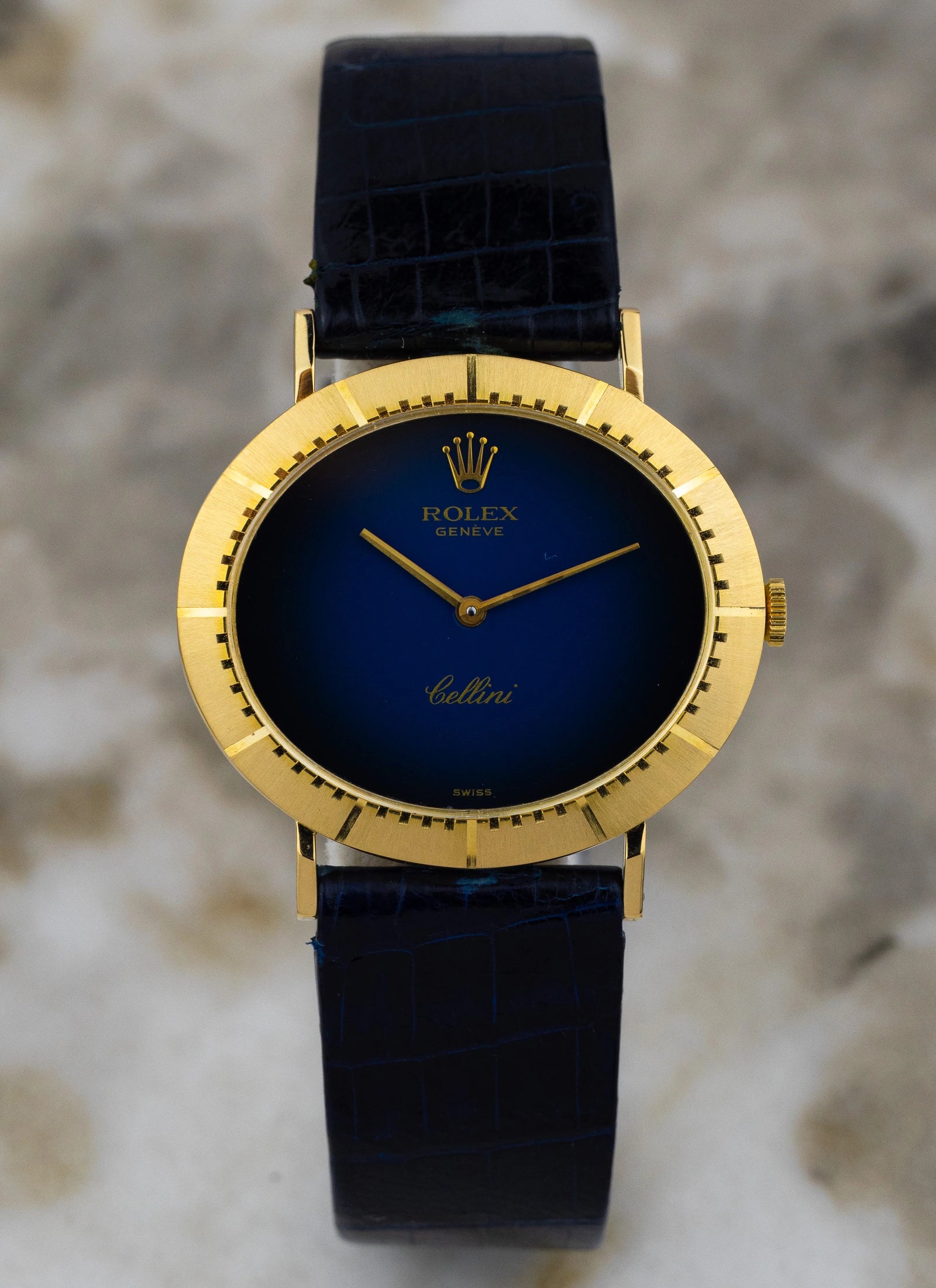 1974 18K Rolex Cellini Blue Vignette 4083