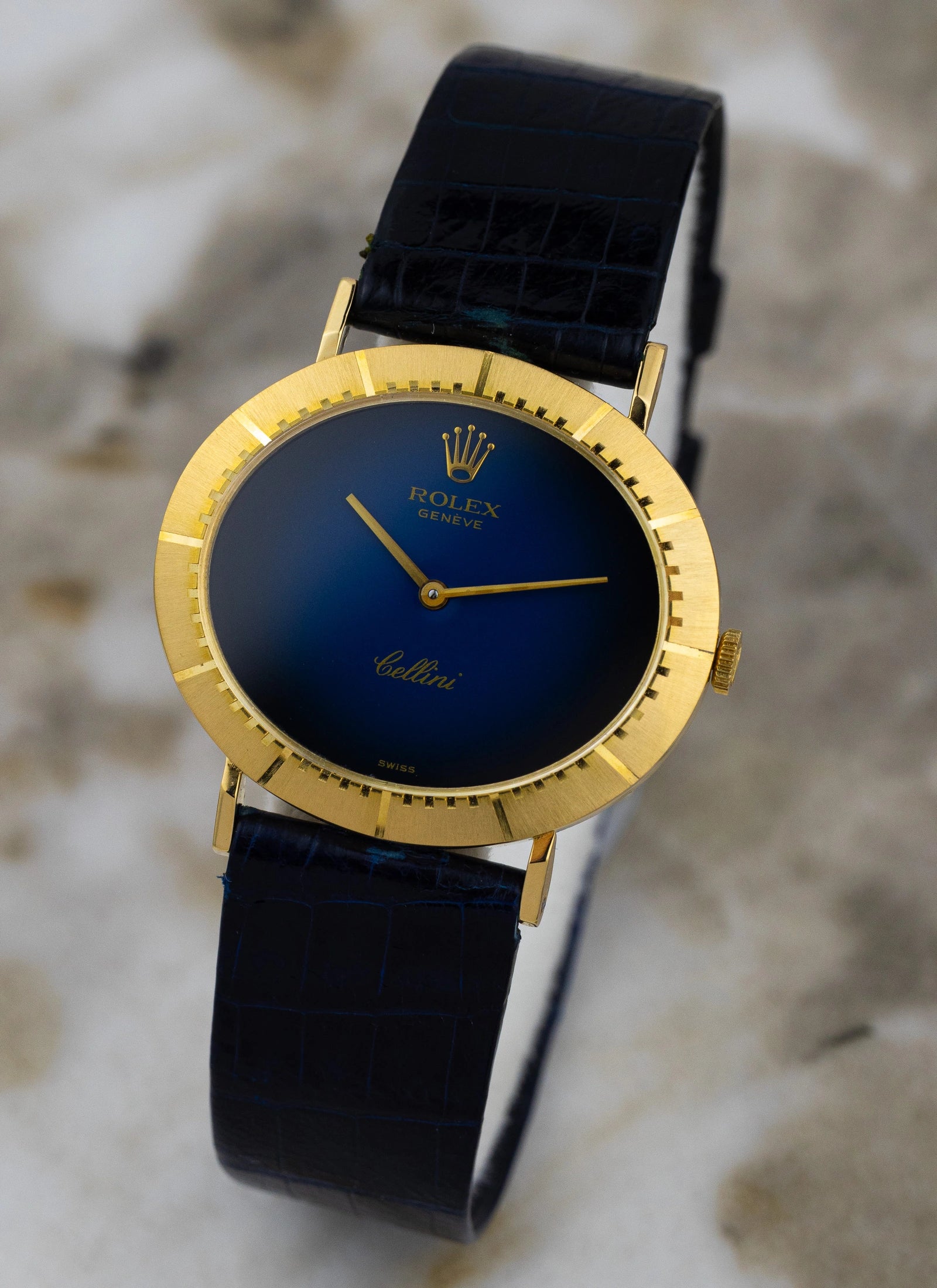 1974 18K Rolex Cellini Blue Vignette 4083