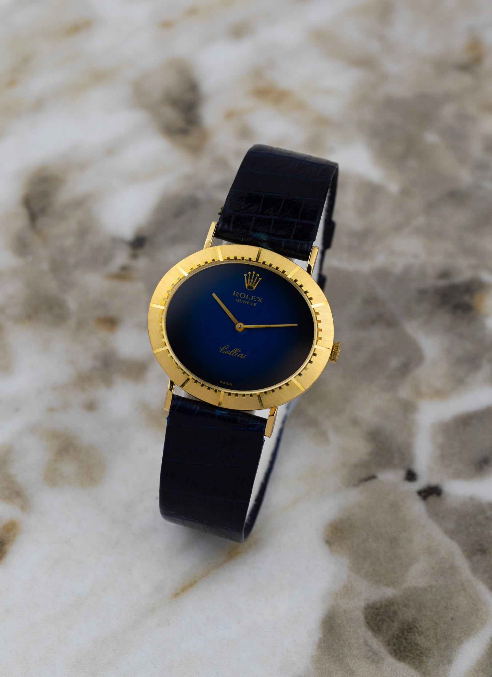 1974 18K Rolex Cellini Blue Vignette 4083