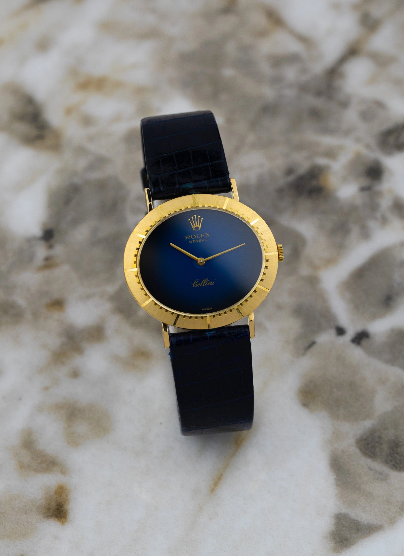 1974 18K Rolex Cellini Blue Vignette 4083
