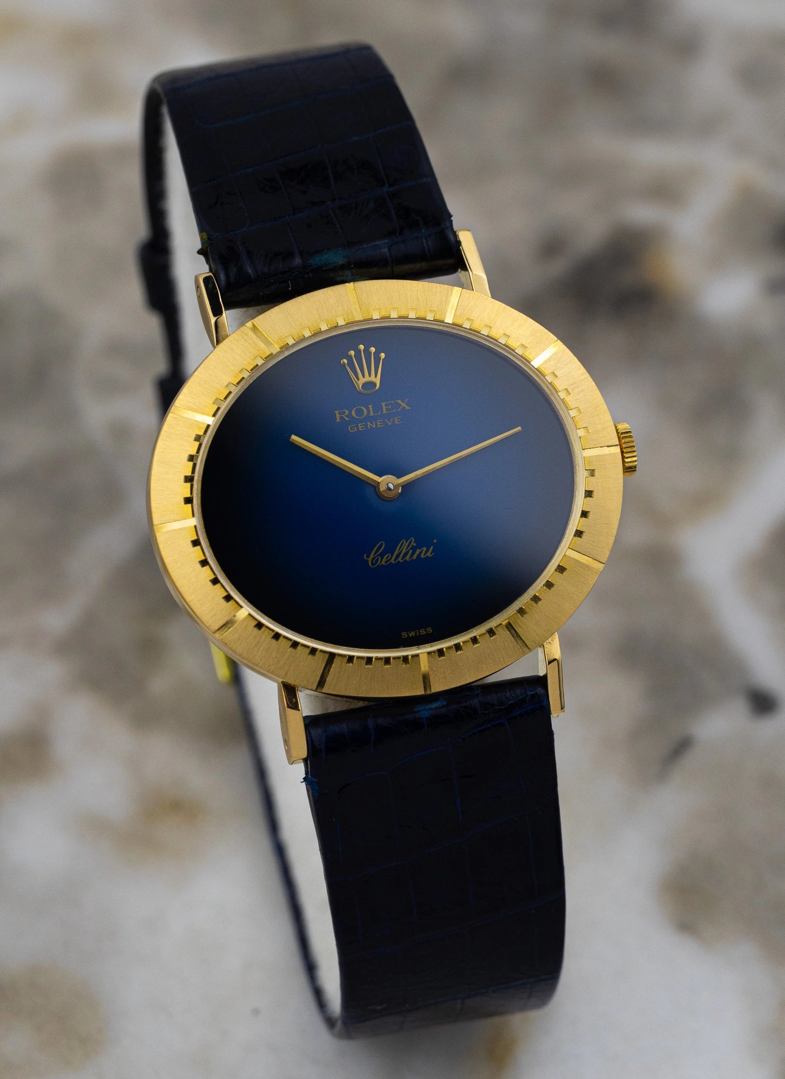 1974 18K Rolex Cellini Blue Vignette 4083