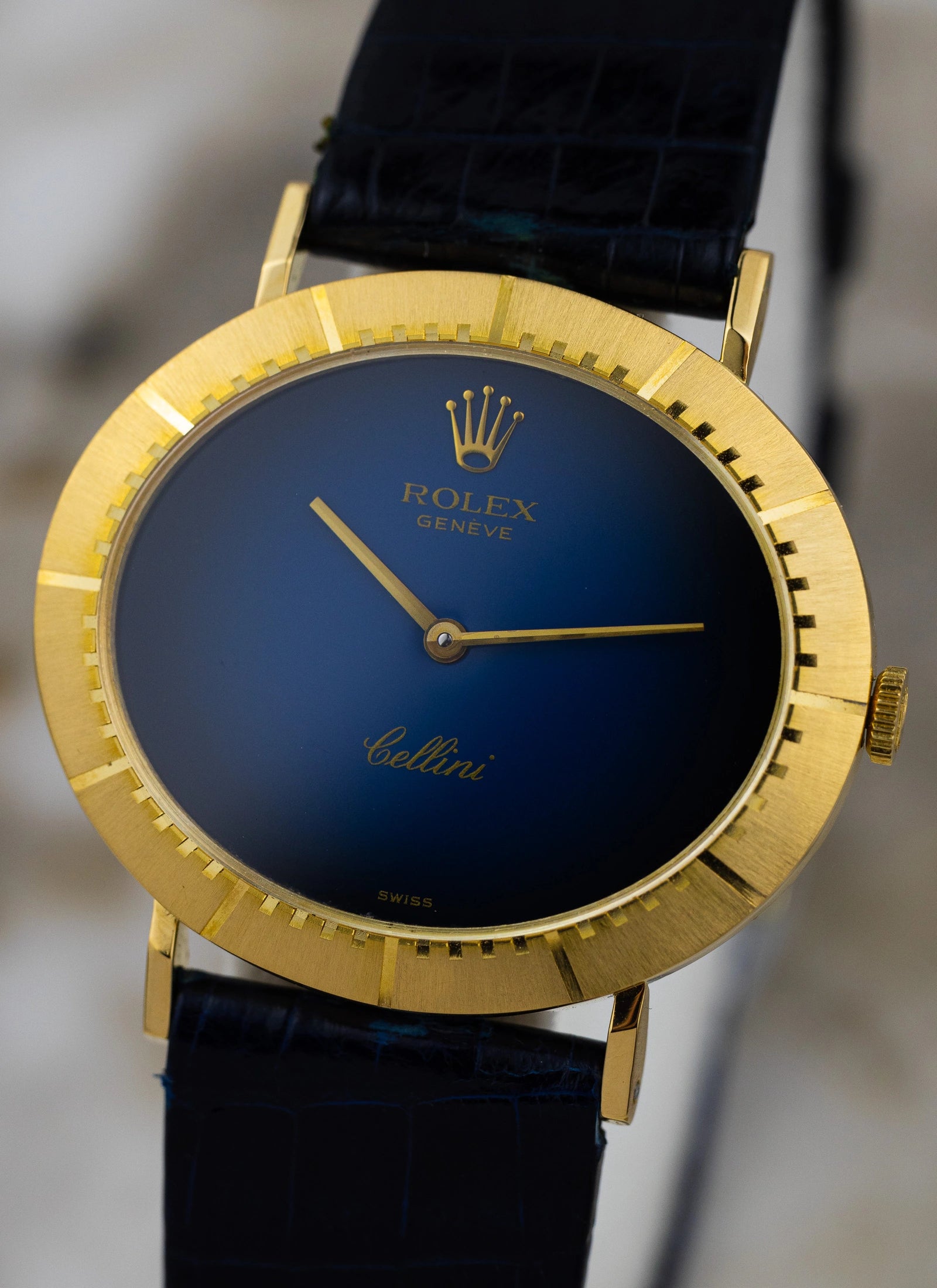 1974 18K Rolex Cellini Blue Vignette 4083
